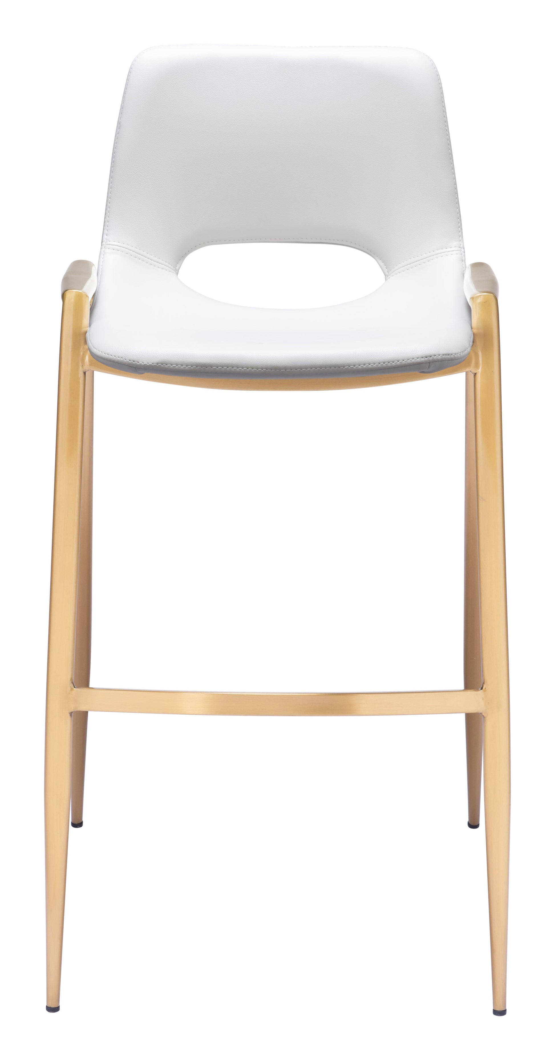 Desi White & Gold Barstool (Set of 2) - Ornate Home