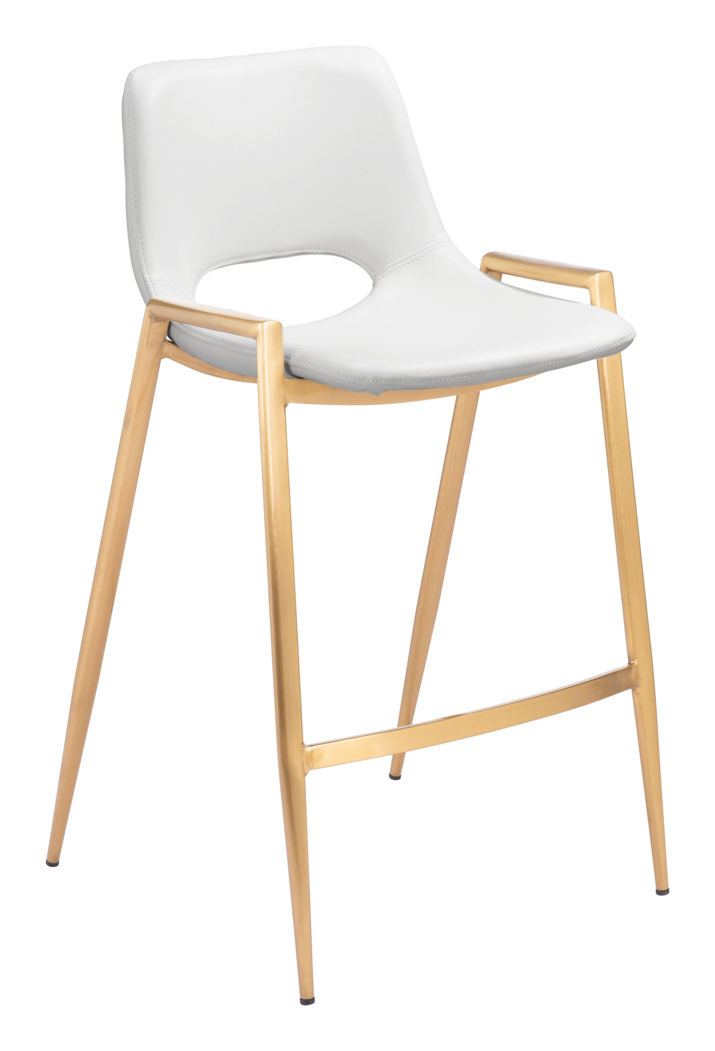 Desi White & Gold Counter Stool (Set of 2) - Ornate Home