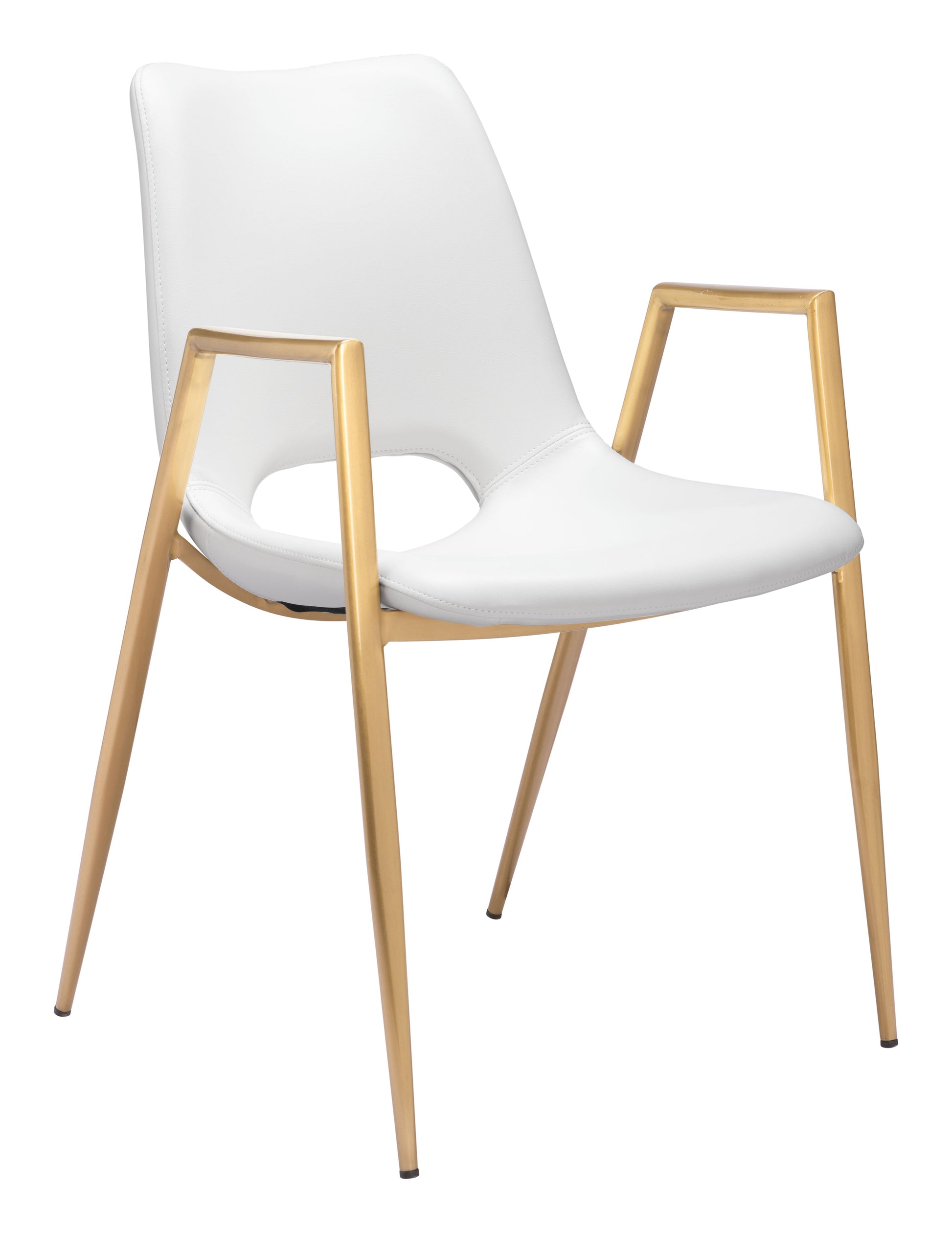 Desi White & Gold Dining Chair (Set of 2) - Ornate Home