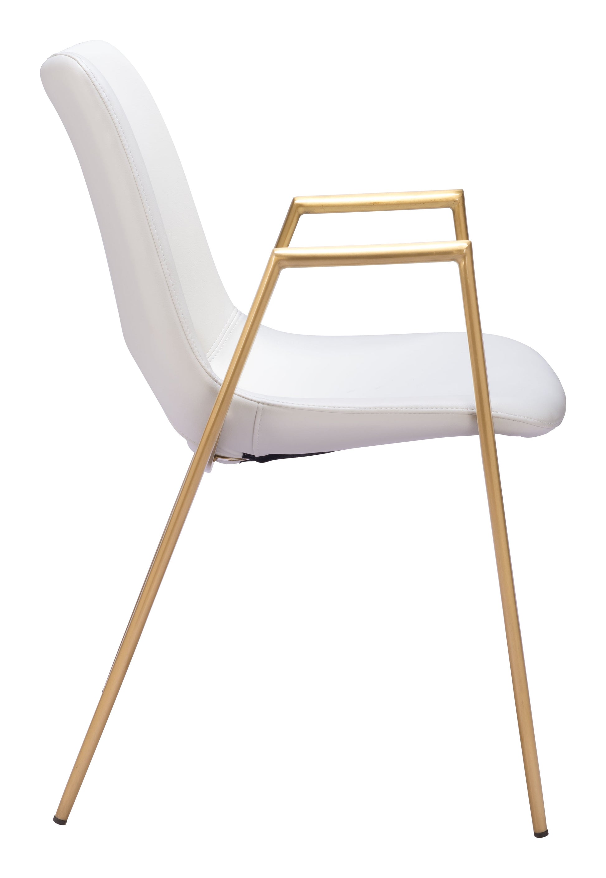 Desi White & Gold Dining Chair (Set of 2) - Ornate Home