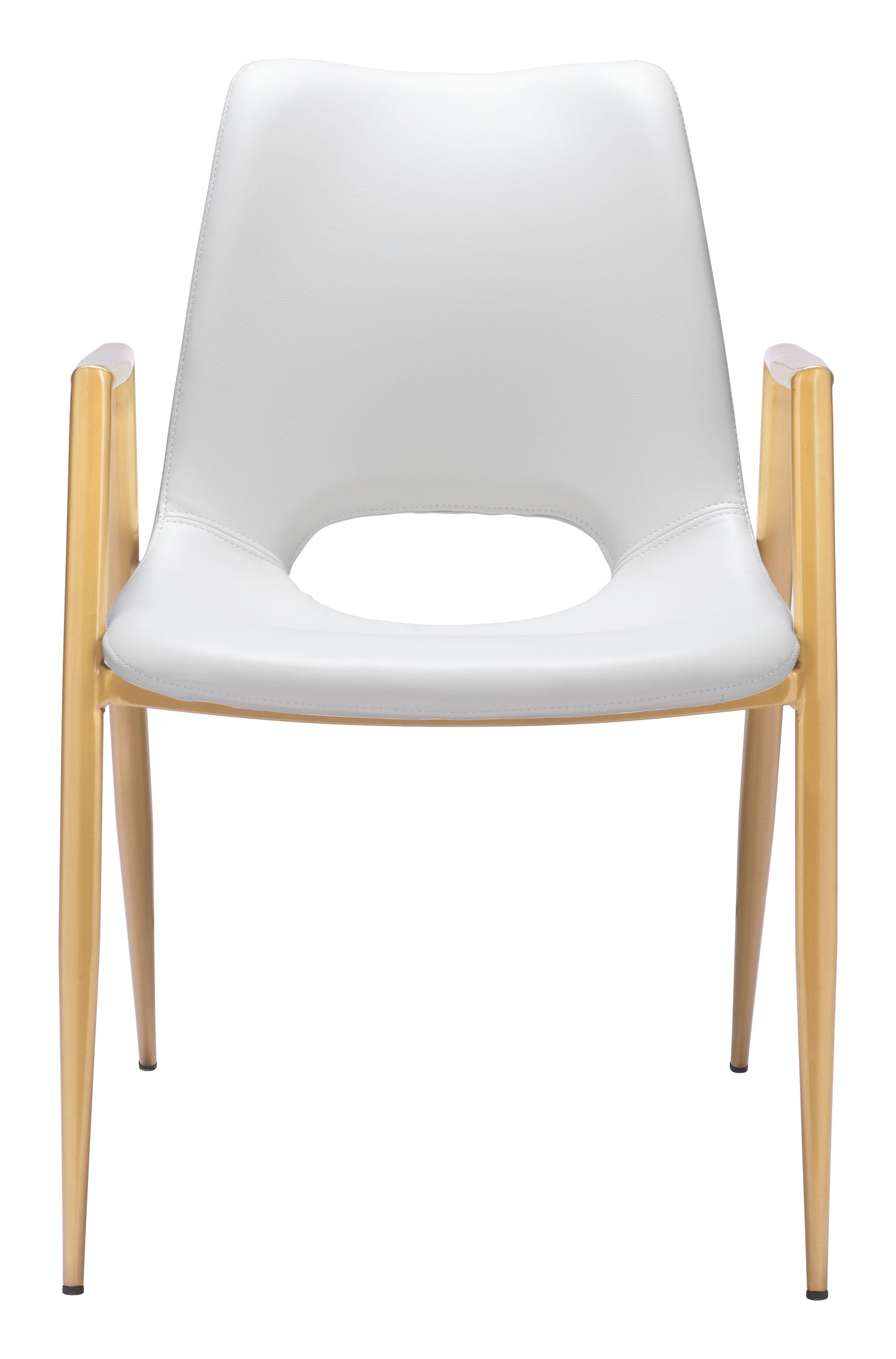 Desi White & Gold Dining Chair (Set of 2) - Ornate Home