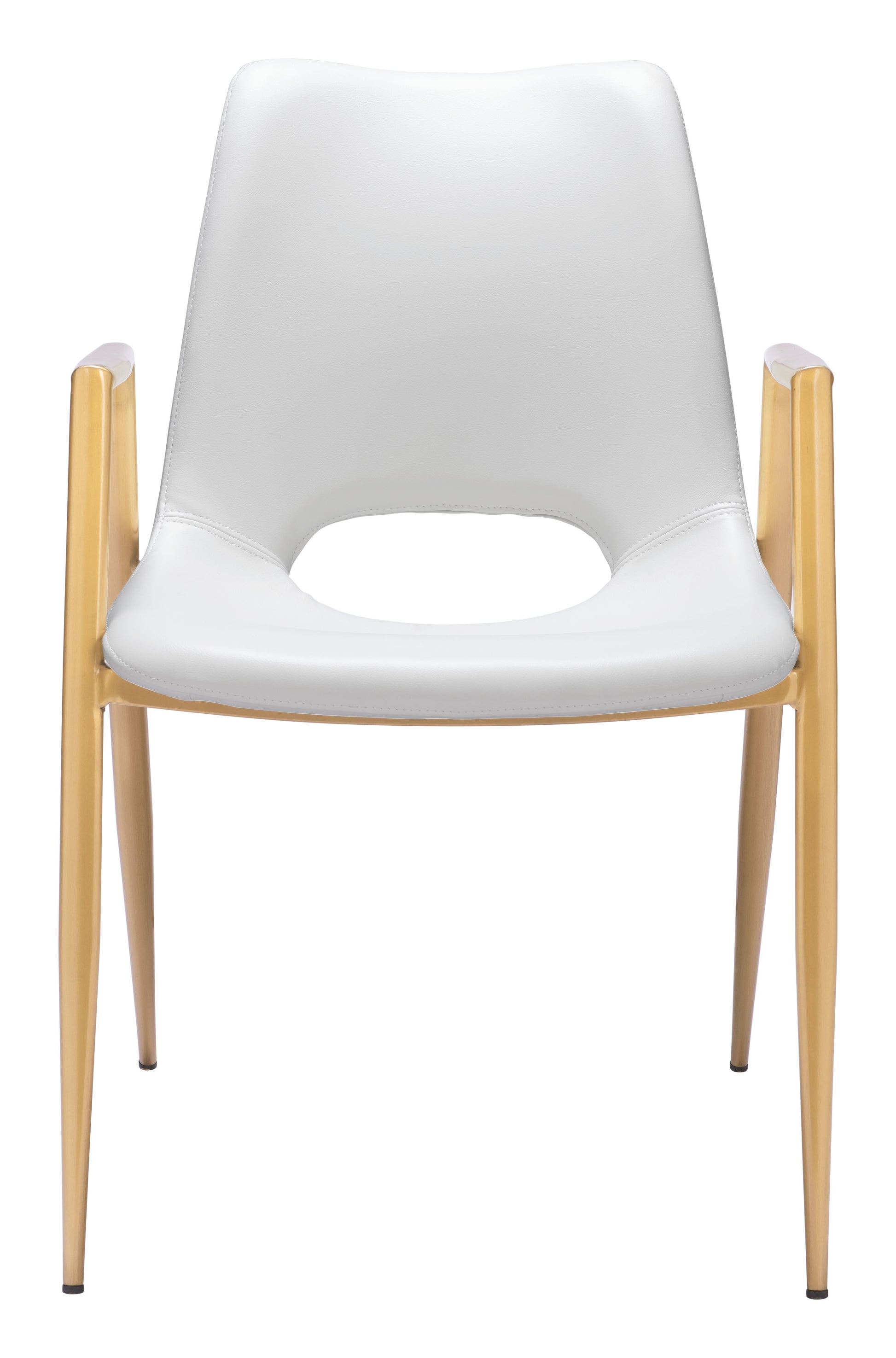 Desi White & Gold Dining Chair (Set of 2) - Ornate Home
