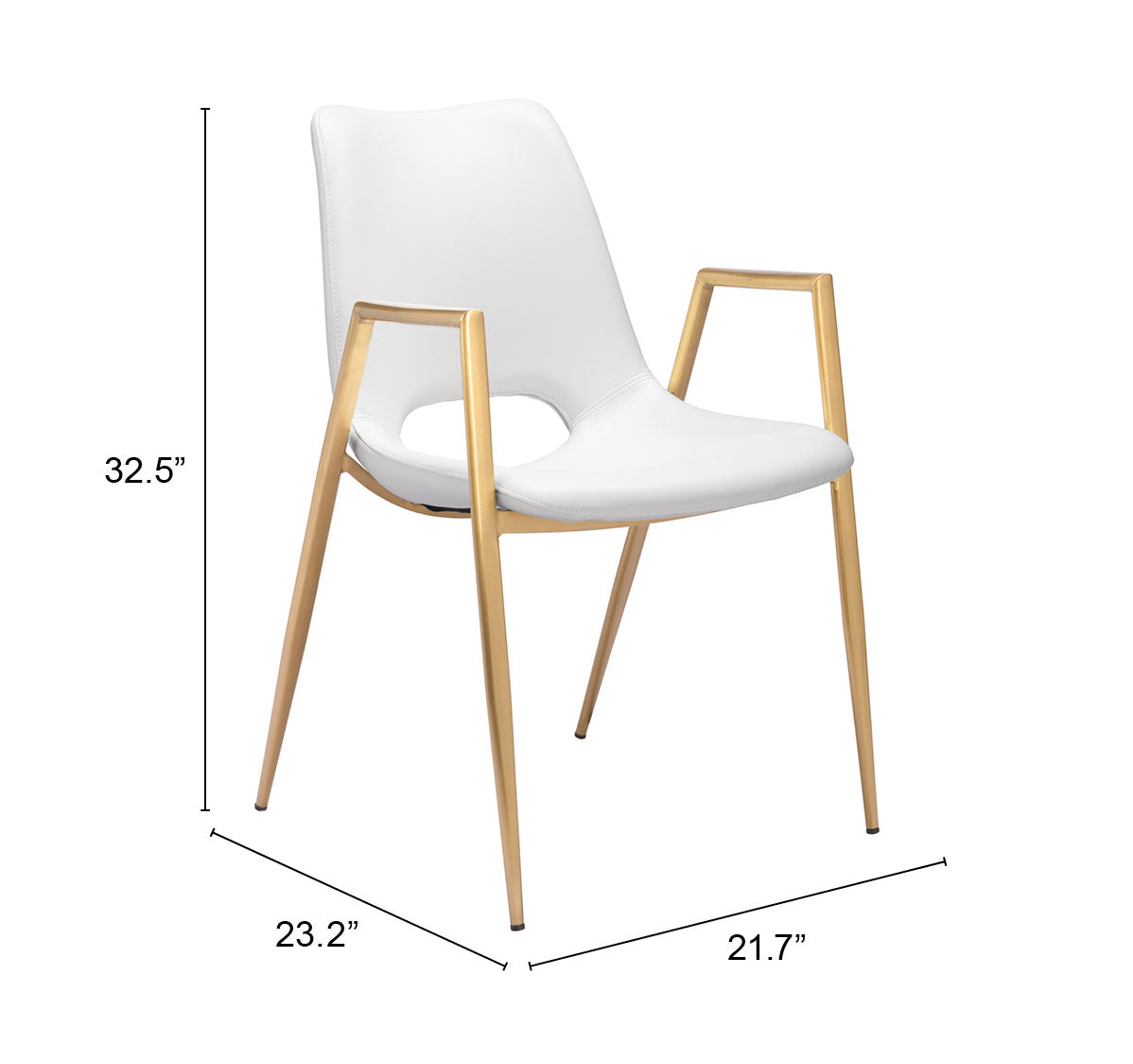 Desi White & Gold Dining Chair (Set of 2) - Ornate Home