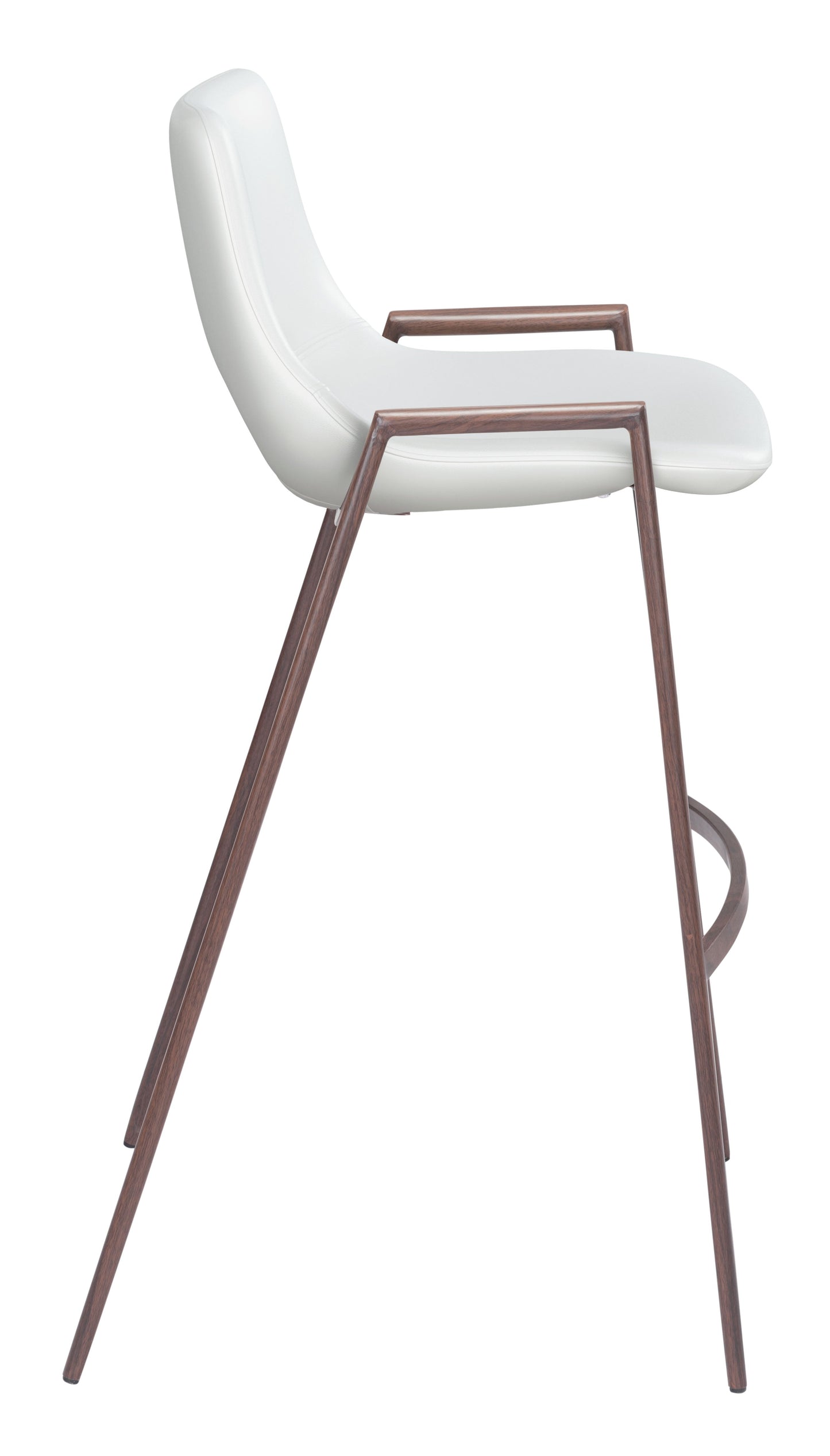 Desi White & Walnut Barstool (Set of 2) - Ornate Home