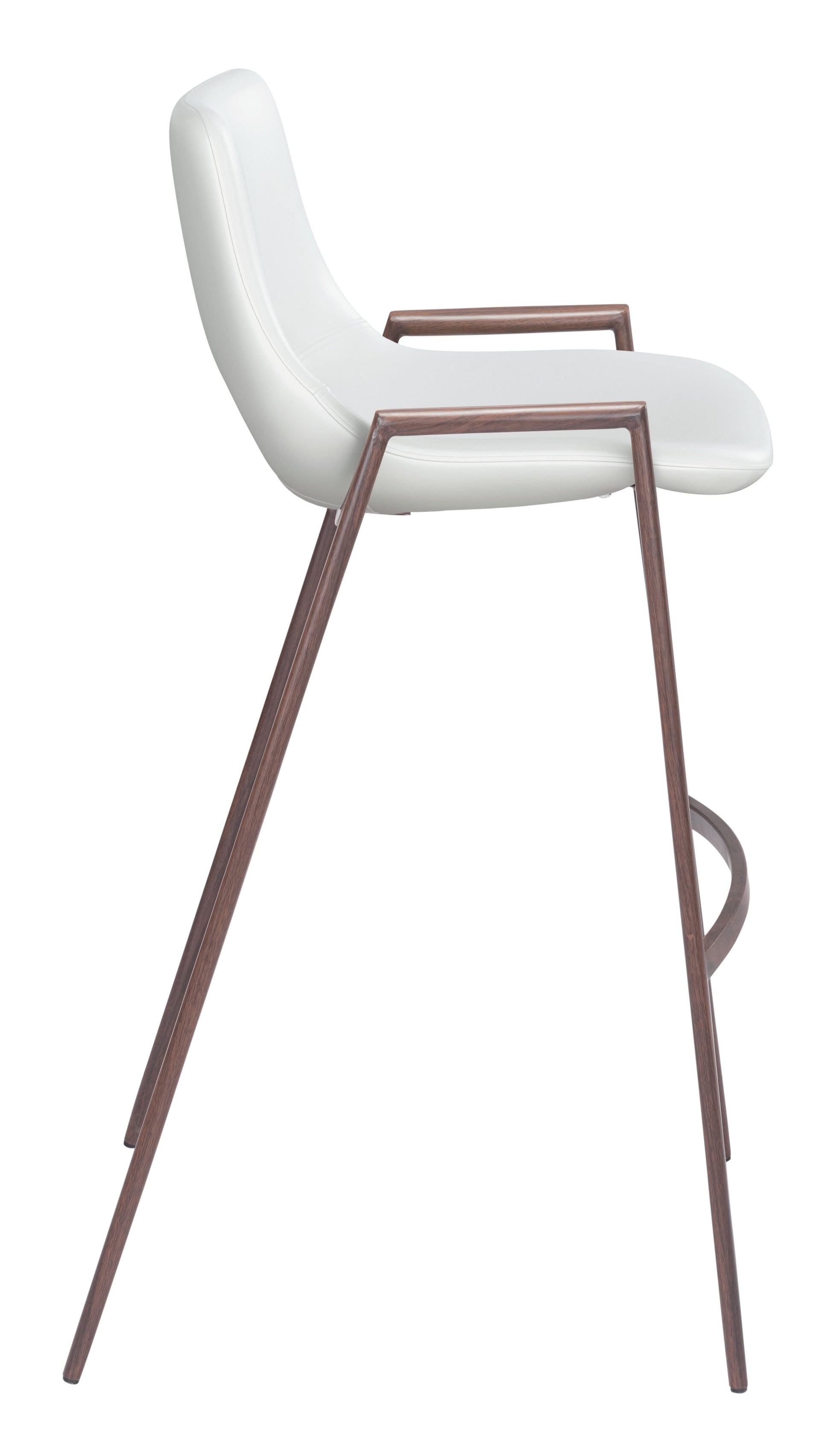 Desi White & Walnut Barstool (Set of 2) - Ornate Home