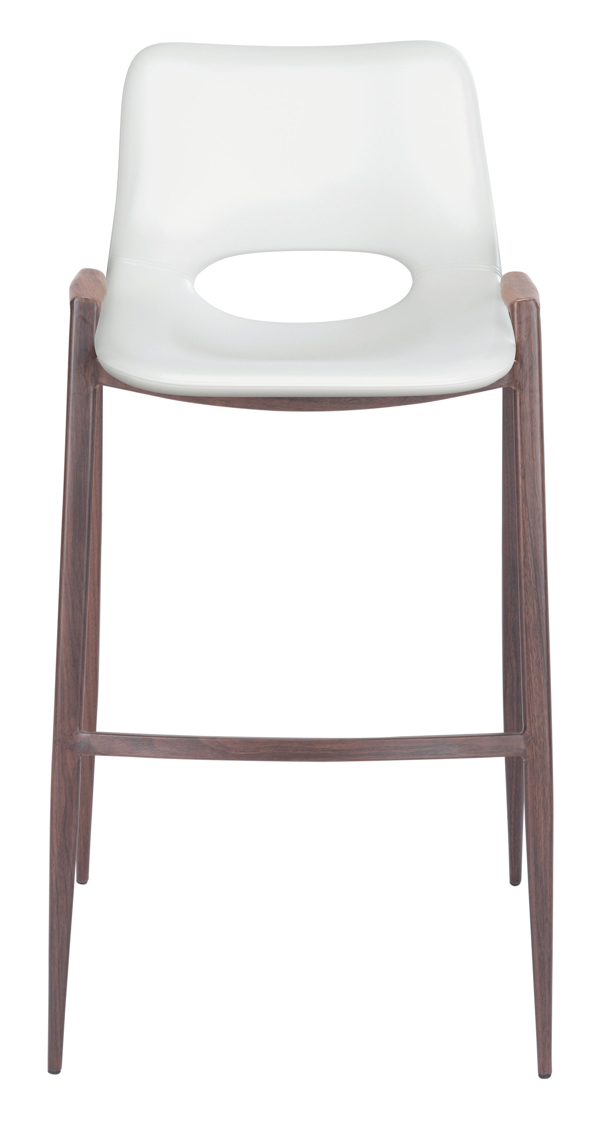 Desi White & Walnut Barstool (Set of 2) - Ornate Home