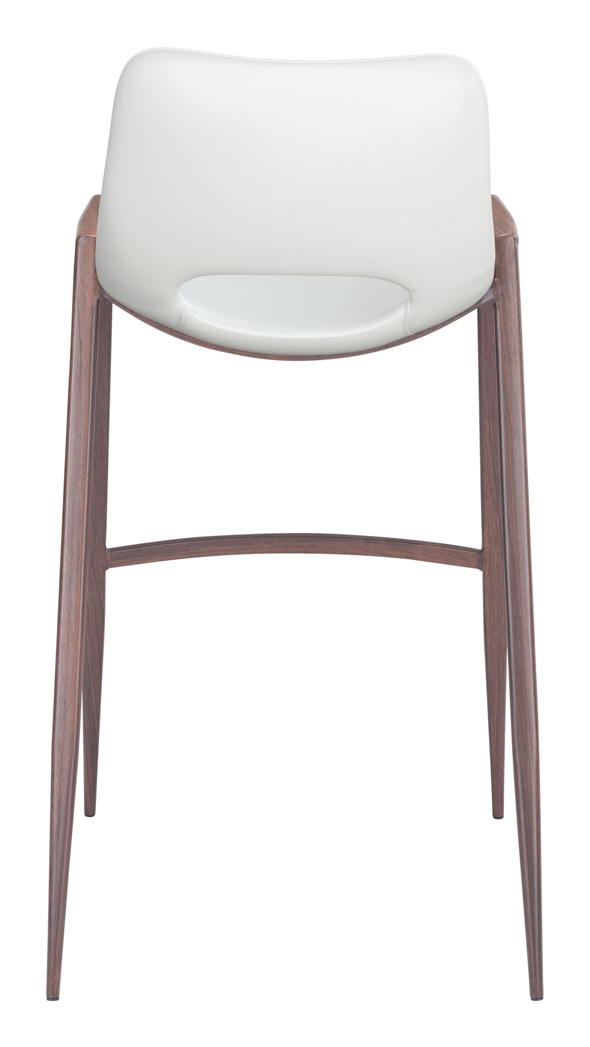 Desi White & Walnut Barstool (Set of 2) - Ornate Home