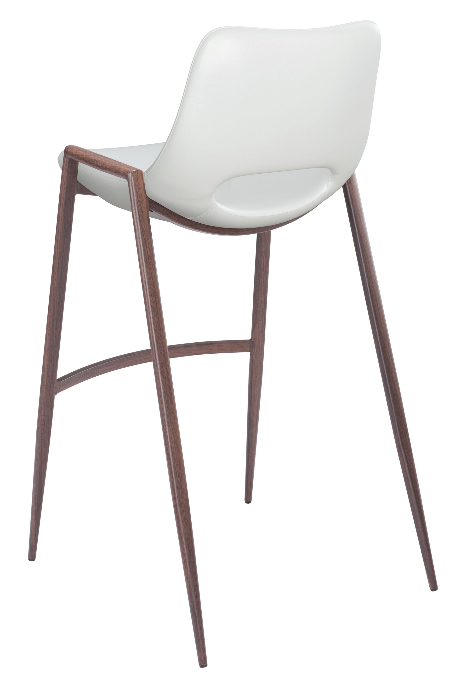 Desi White & Walnut Barstool (Set of 2) - Ornate Home