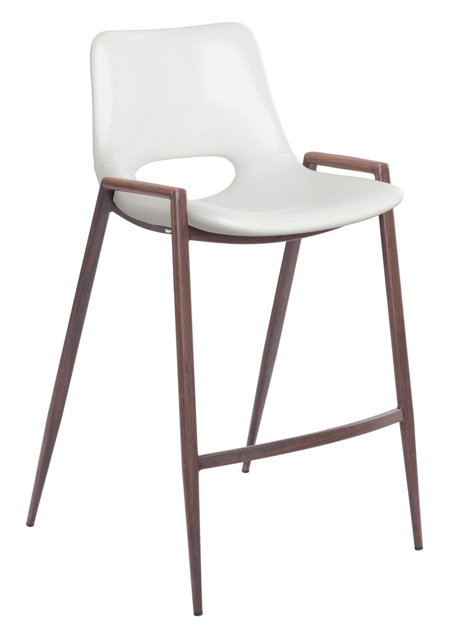 Desi White & Walnut Counter Stool (Set of 2) - Ornate Home