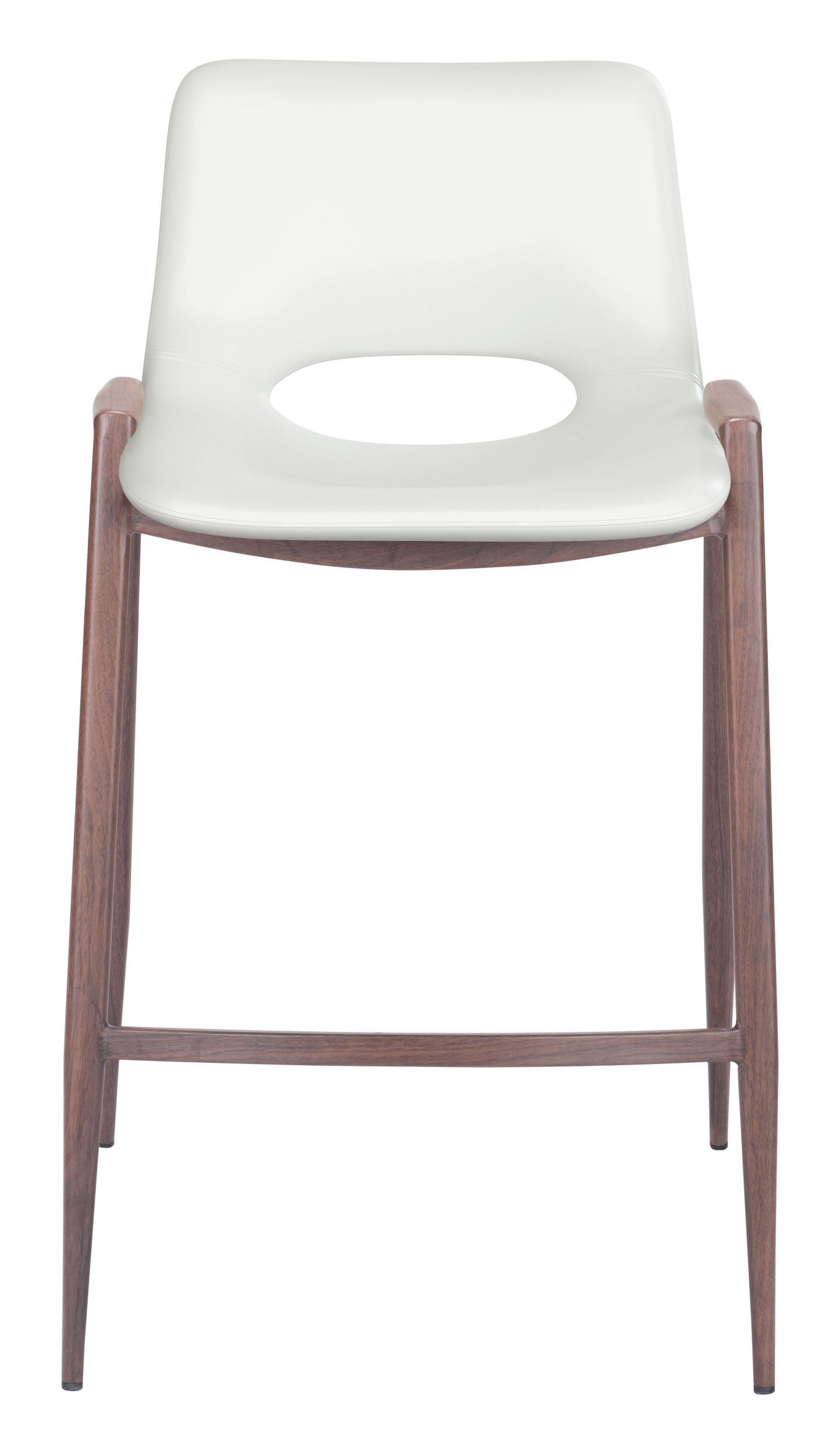 Desi White & Walnut Counter Stool (Set of 2) - Ornate Home