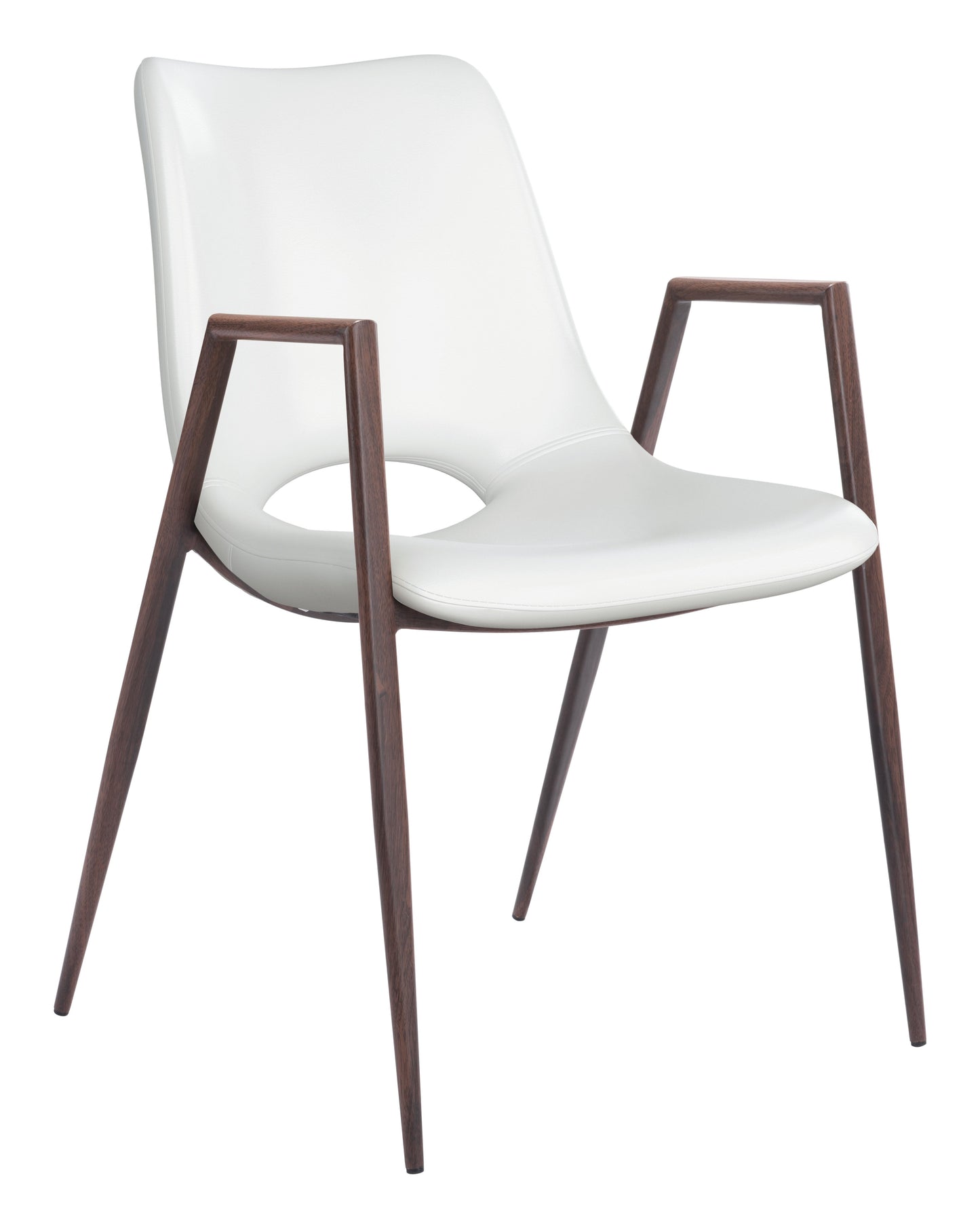 Desi White & Walnut Dining Chair (Set of 2) - Ornate Home