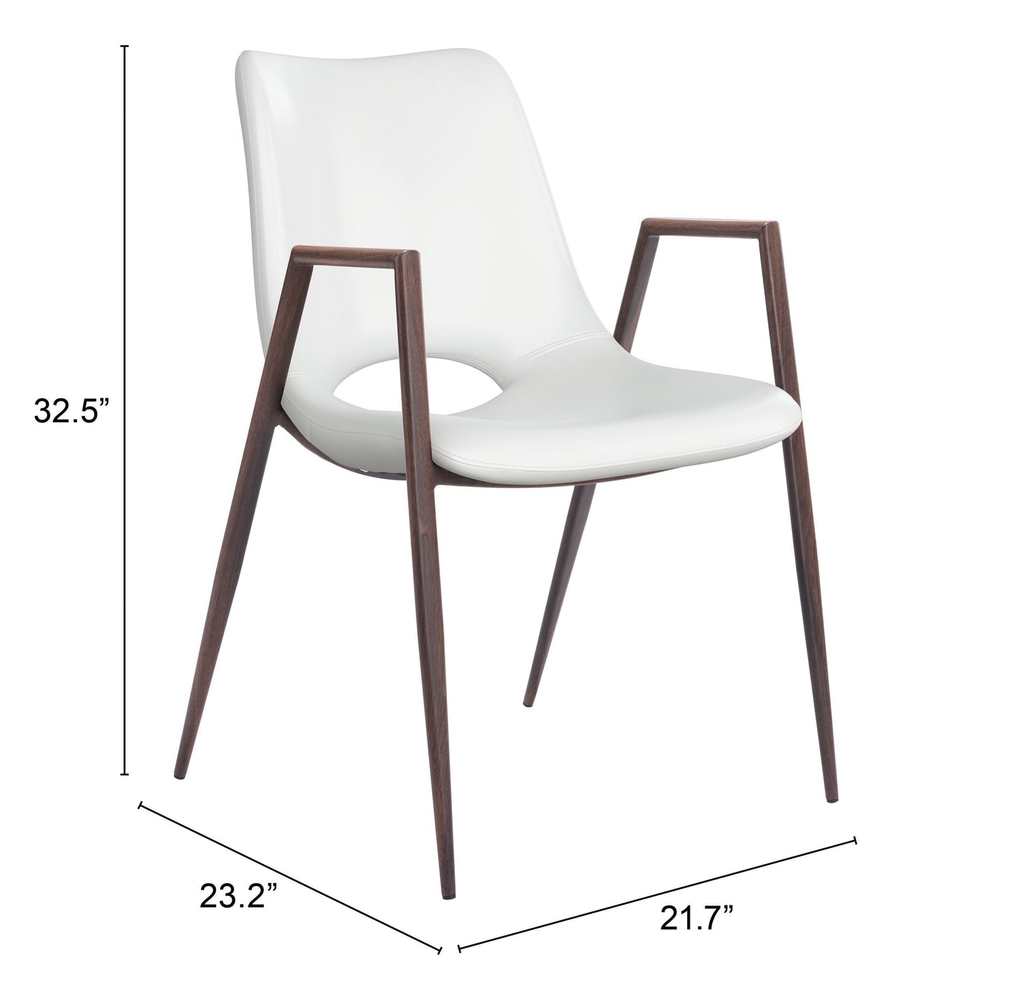 Desi White & Walnut Dining Chair (Set of 2) - Ornate Home