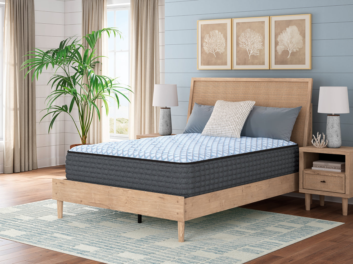 Destin Cove Plush Blue Hybrid California King Mattress- Viva Furn