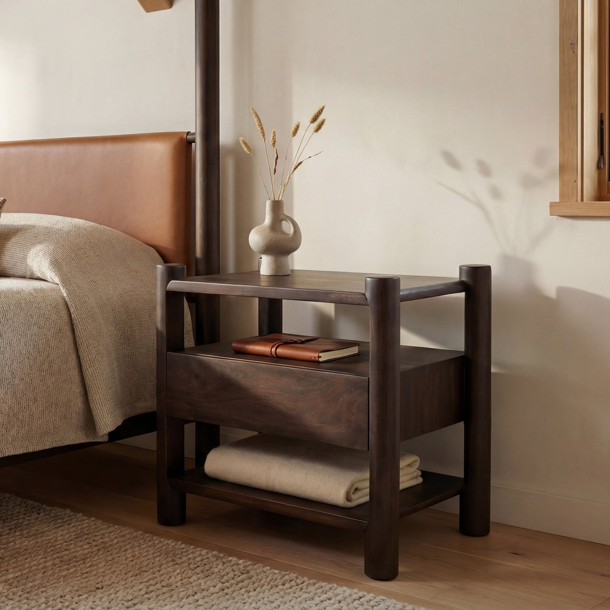 Devin Brown Nightstand - Ornate Home