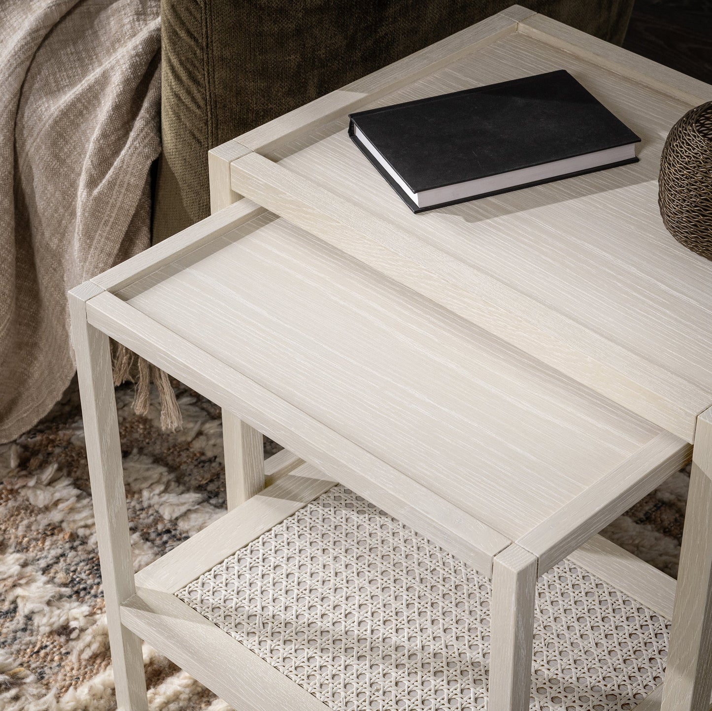 Devin Milk White Nesting Accent Tables - Ornate Home