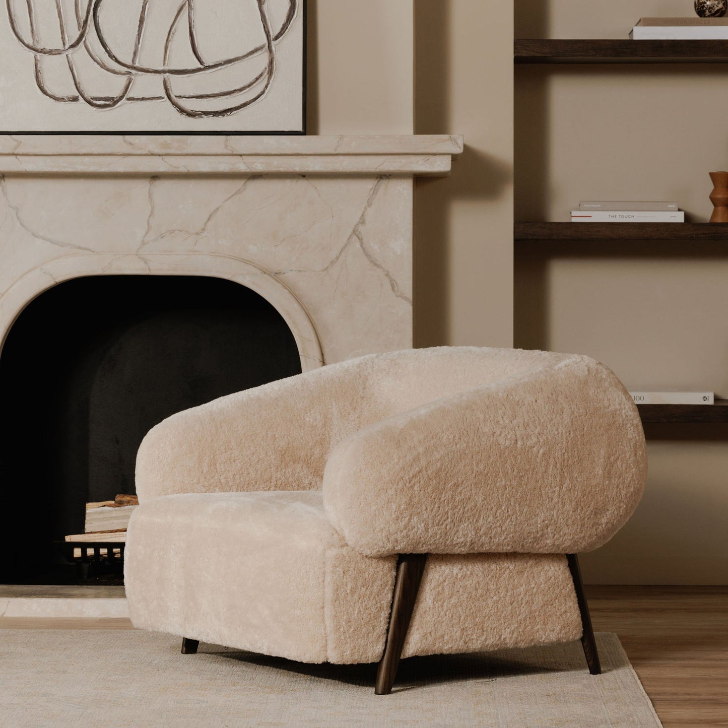 Devlin Cream Lounge Chair - Ornate Home