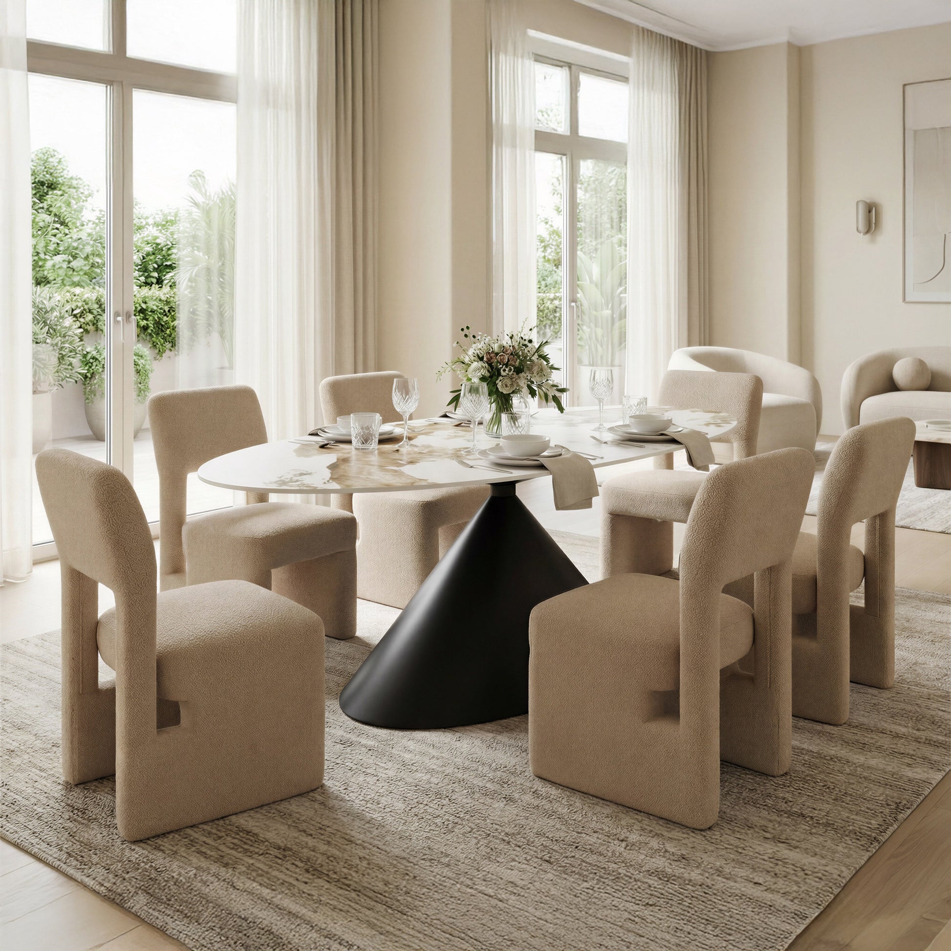 Dewey Beige Dining Chair (Set of 2) - Ornate Home