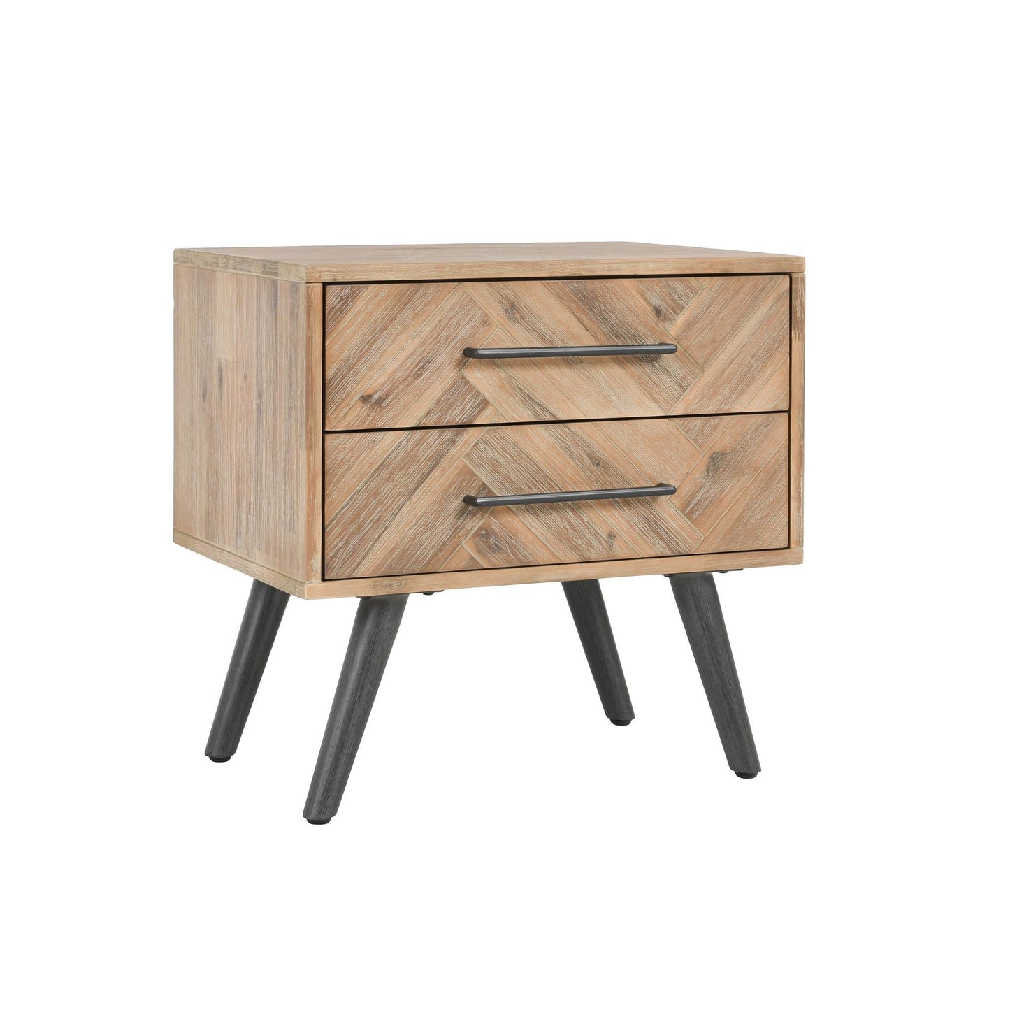 Dexter Multi Natural 2 Drawer Nightstand - Ornate Home