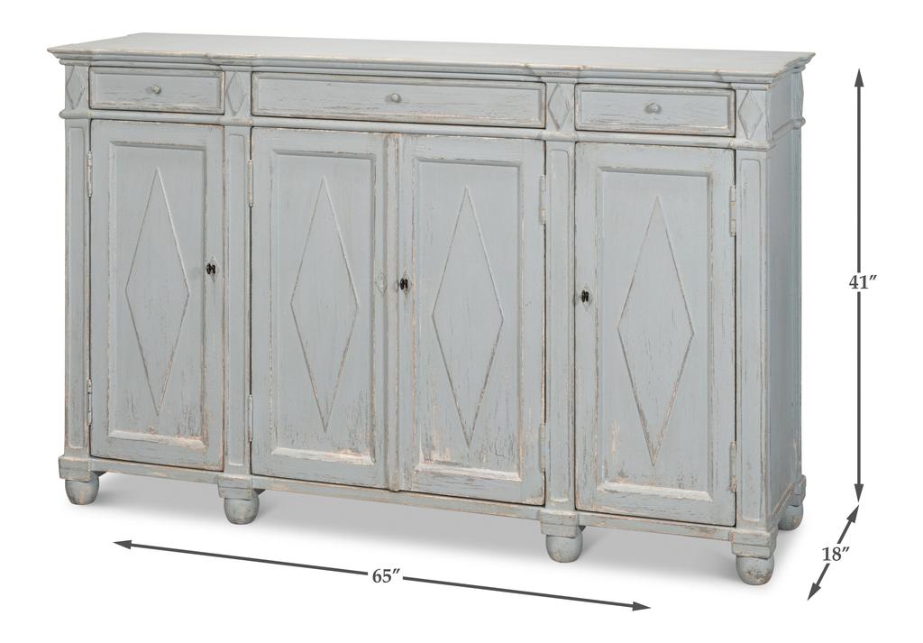 Diamond Blue Wall Sideboard - Ornate Home