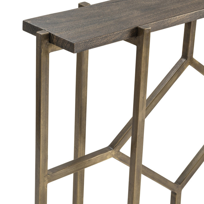 Diamond Gold/Brown Console Table - Ornate Home