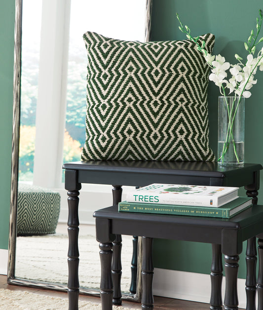 Digover Green/Ivory Pillow- Viva Furn