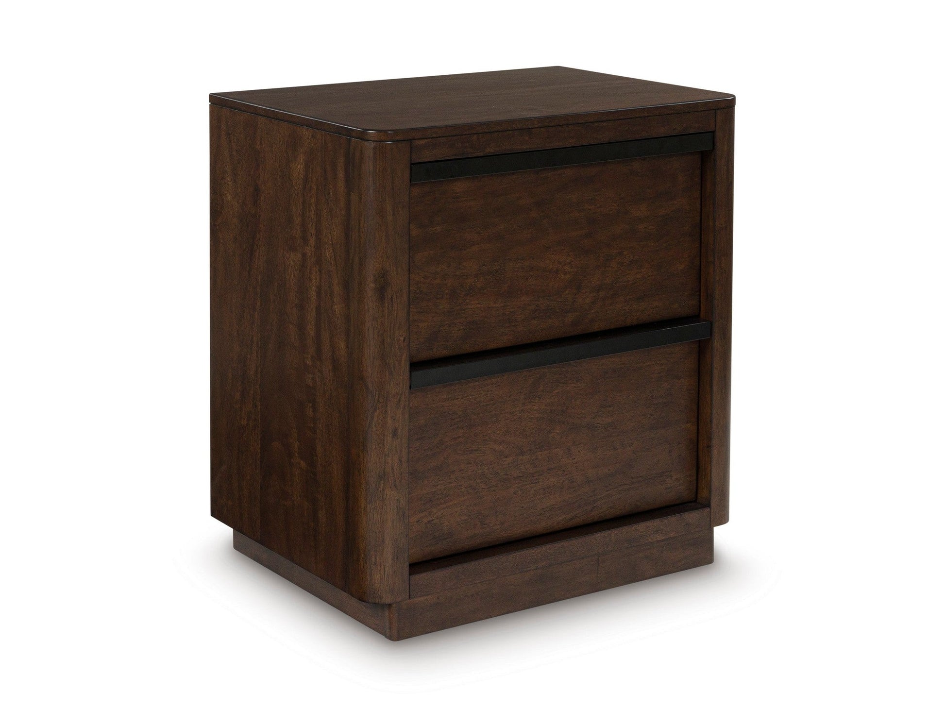 Dilenno Dark Brown Two Drawer Nightstand- Viva Furn