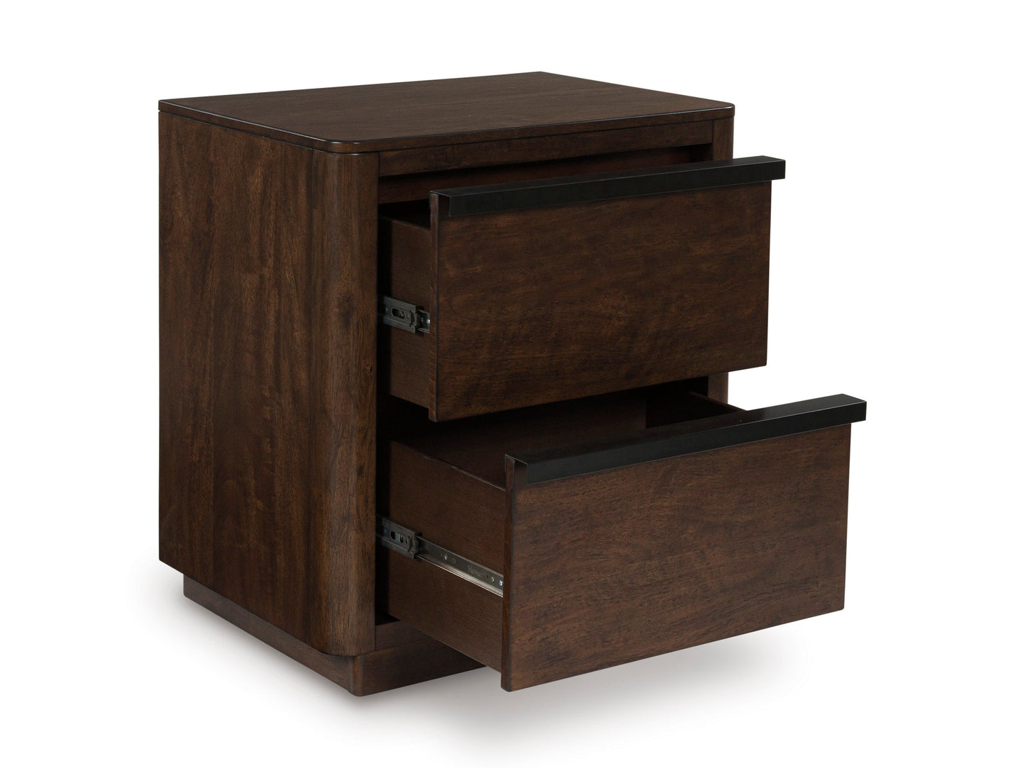 Dilenno Dark Brown Two Drawer Nightstand- Viva Furn