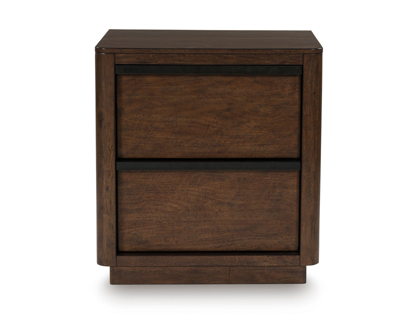Dilenno Dark Brown Two Drawer Nightstand- Viva Furn