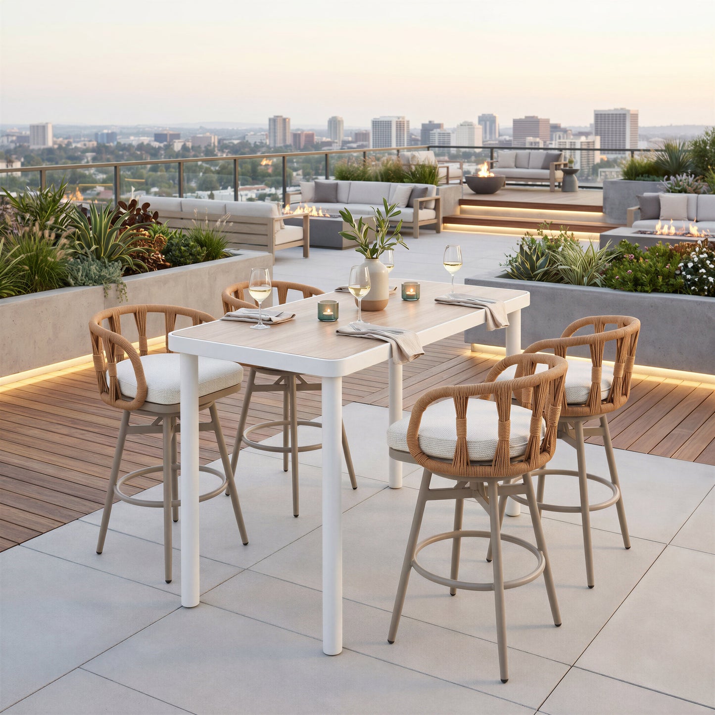 Dimira Natural Outdoor Bar Table - Ornate Home