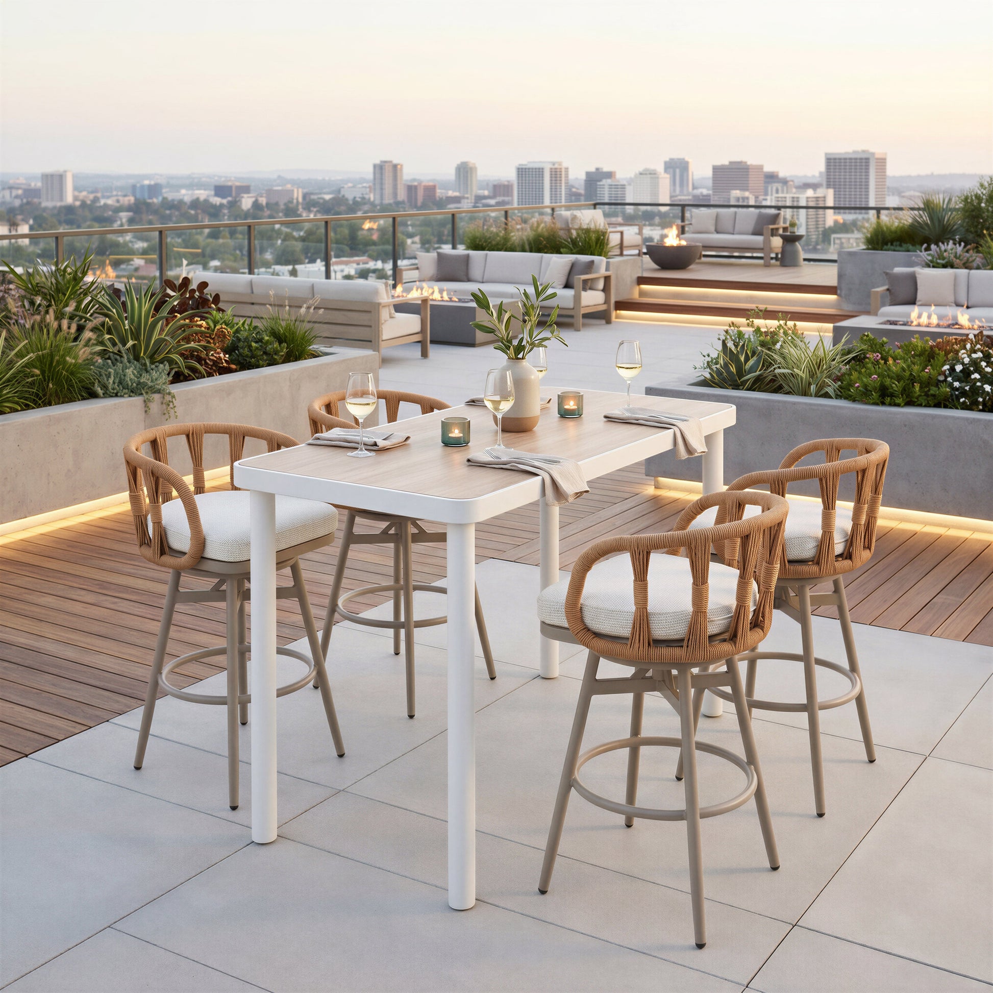 Dimira Natural Outdoor Bar Table - Ornate Home