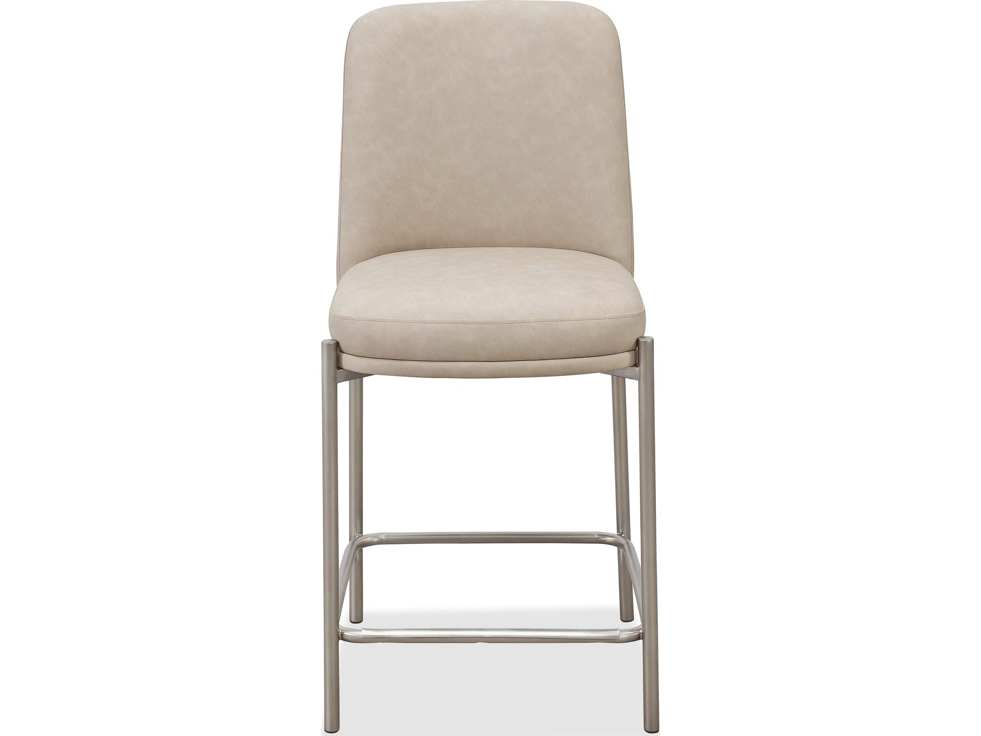 Dion Camel/Brushed Nickel Upholstered Counter Stool (Set of 2) - Ornate Home