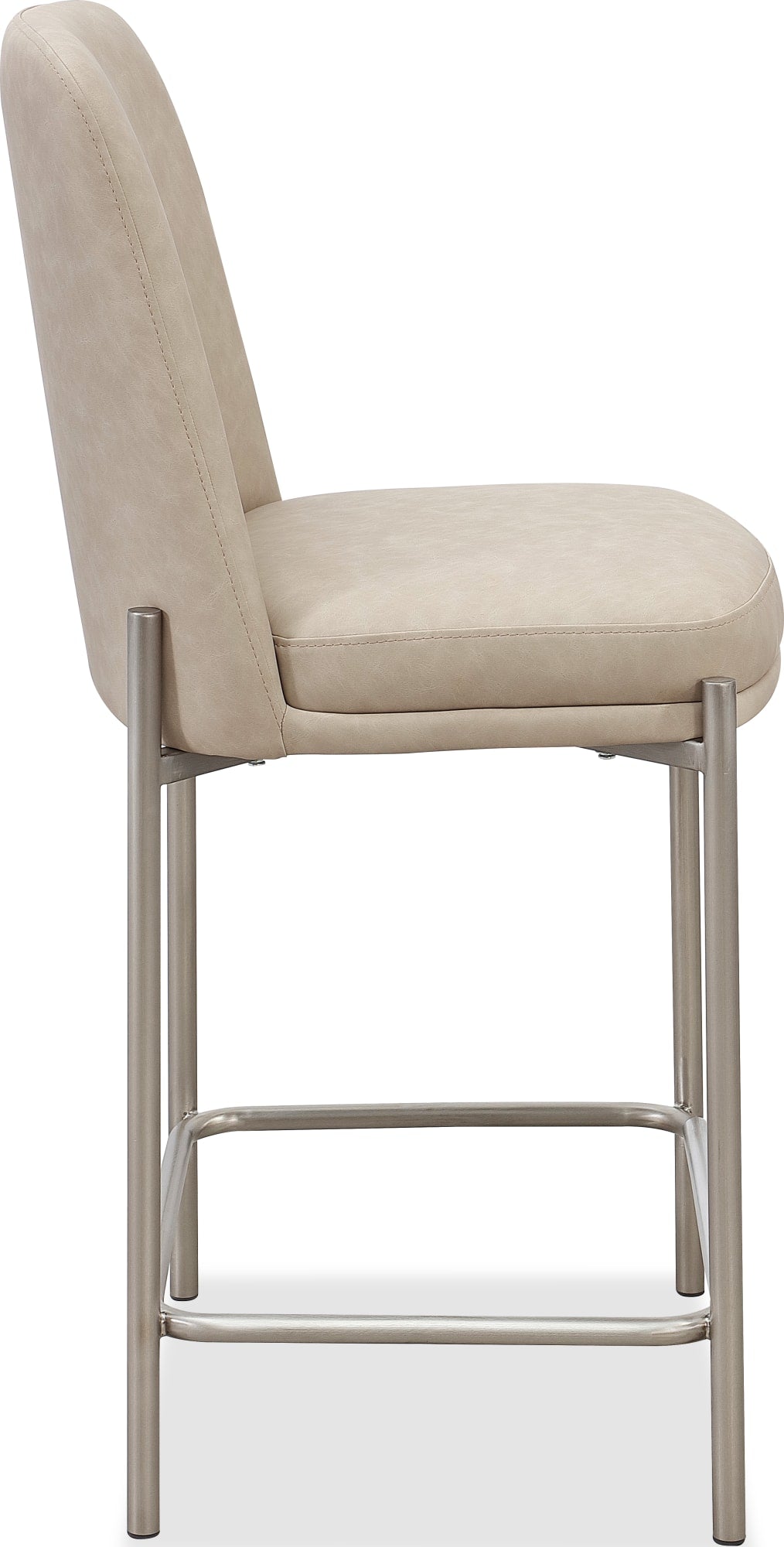 Dion Camel/Brushed Nickel Upholstered Counter Stool (Set of 2) - Ornate Home