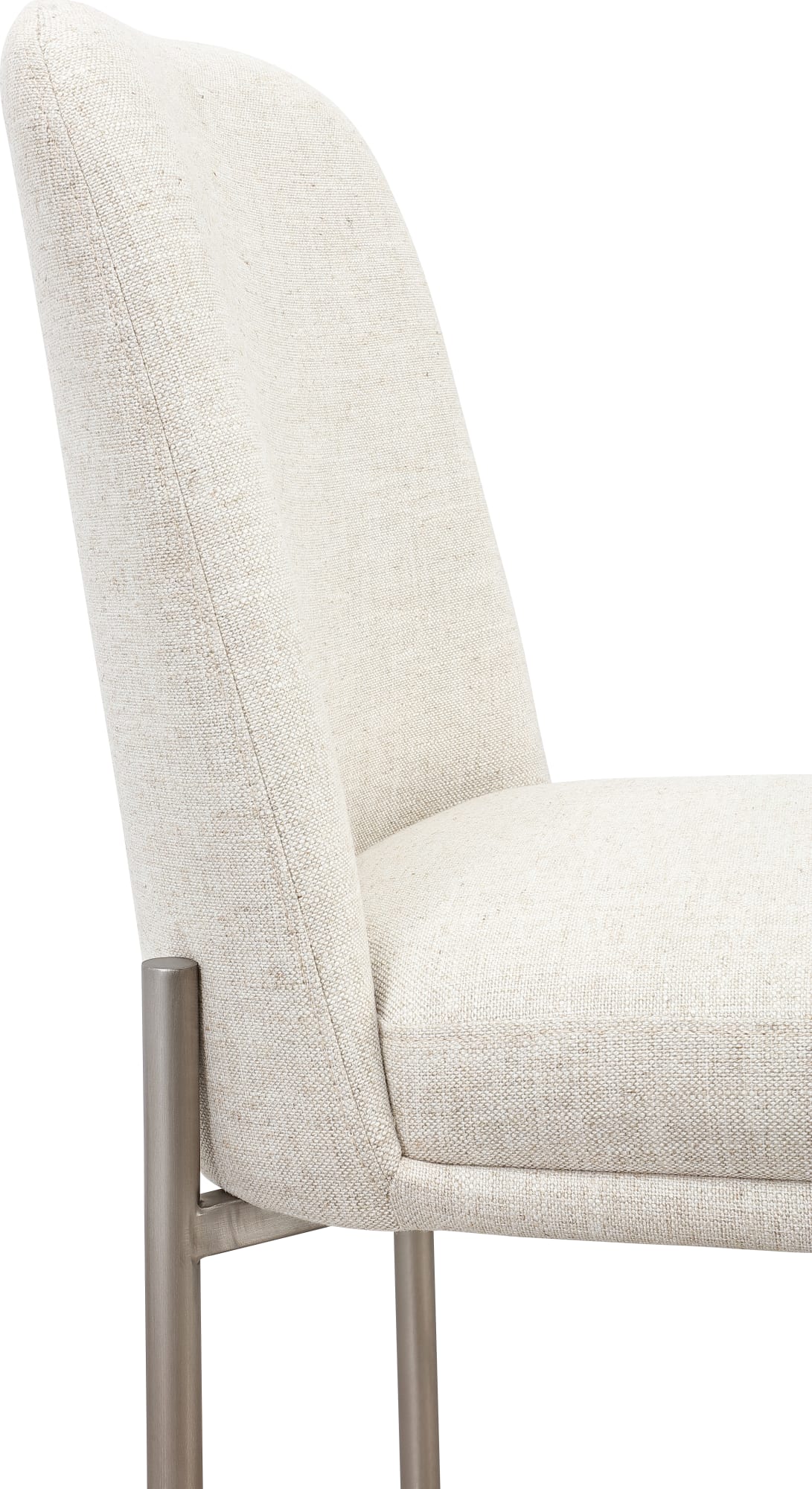 Dion Natural/Brushed Nickel Upholstered Bar Stool (Set of 2) - Ornate Home