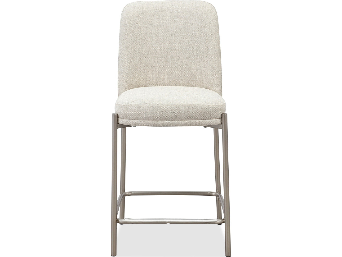 Dion Natural/Brushed Nickel Upholstered Counter Stool (Set of 2) - Ornate Home