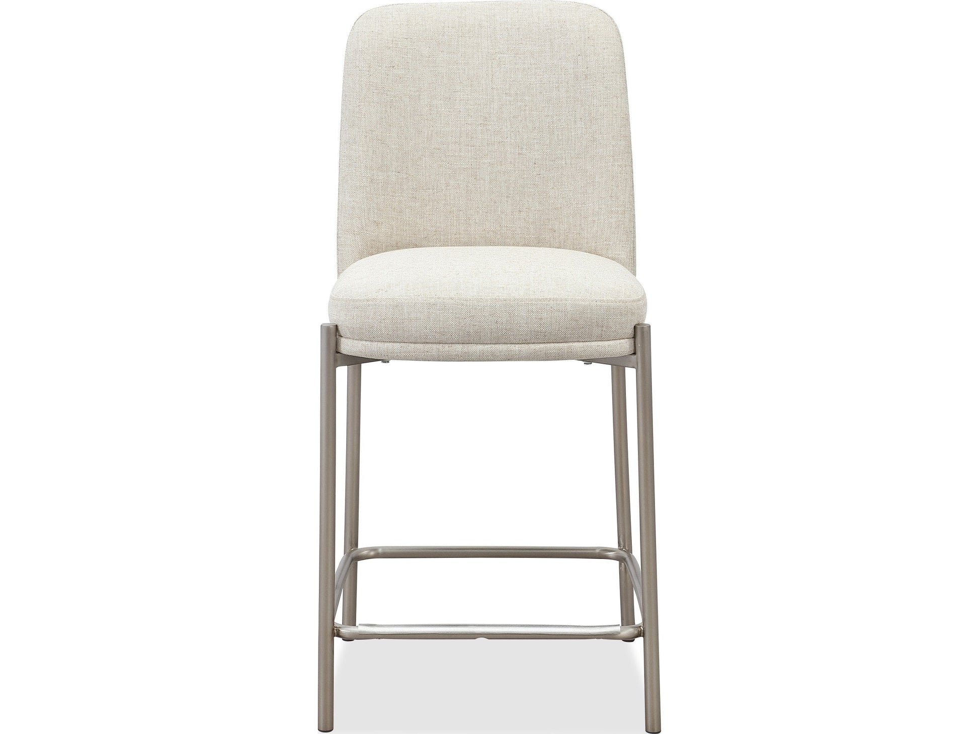 Dion Natural/Brushed Nickel Upholstered Counter Stool (Set of 2) - Ornate Home