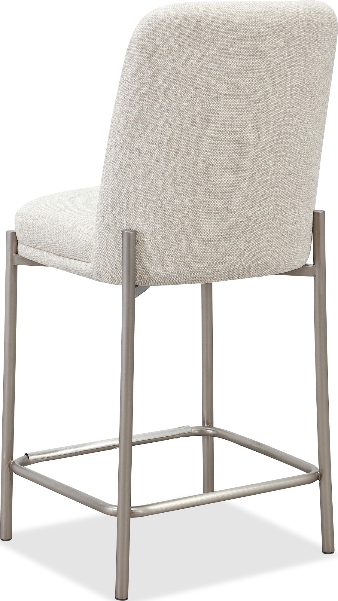 Dion Natural/Brushed Nickel Upholstered Counter Stool (Set of 2) - Ornate Home