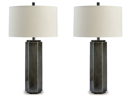 Dirkton Antique Pewter Table Lamp (Set of 2)- Viva Furn