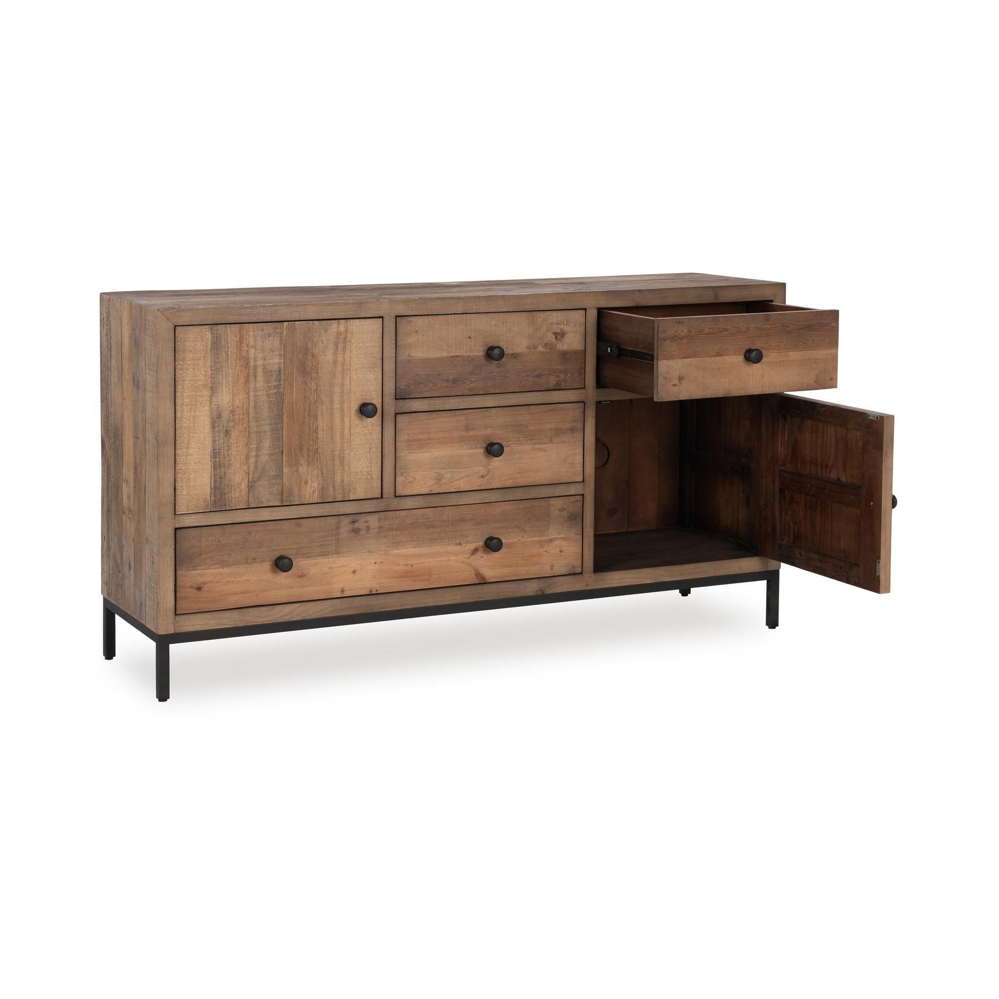 Dita Natural Pine 4 Drawer 2 Door Buffet - Ornate Home