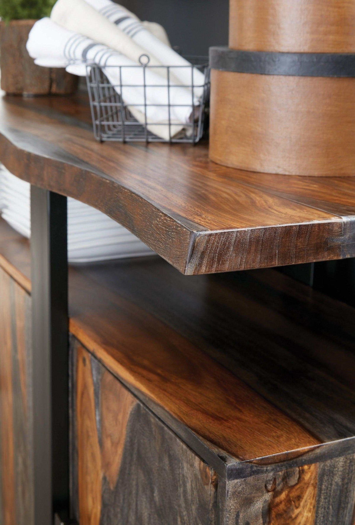 Ditman Grey Sheesham & Black Server - Ornate Home