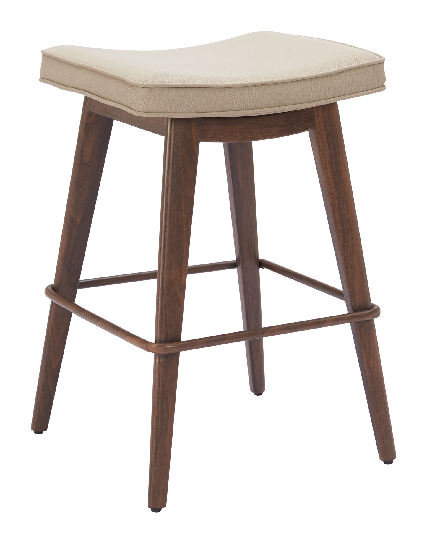 Divat Beige & Walnut Counter Stool (Set of 2) - Ornate Home