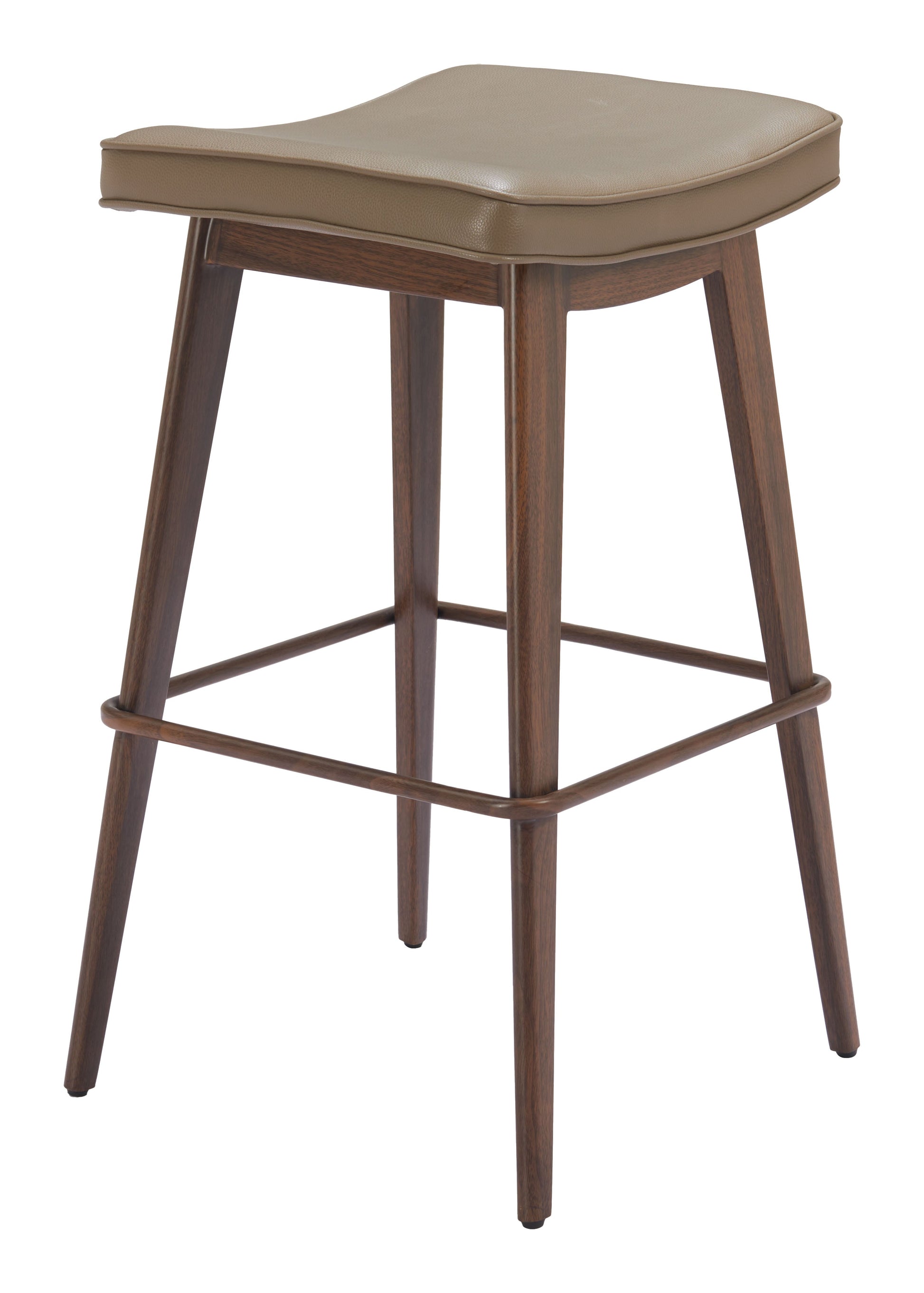 Divat Taupe & Walnut Barstool (Set of 2) - Ornate Home