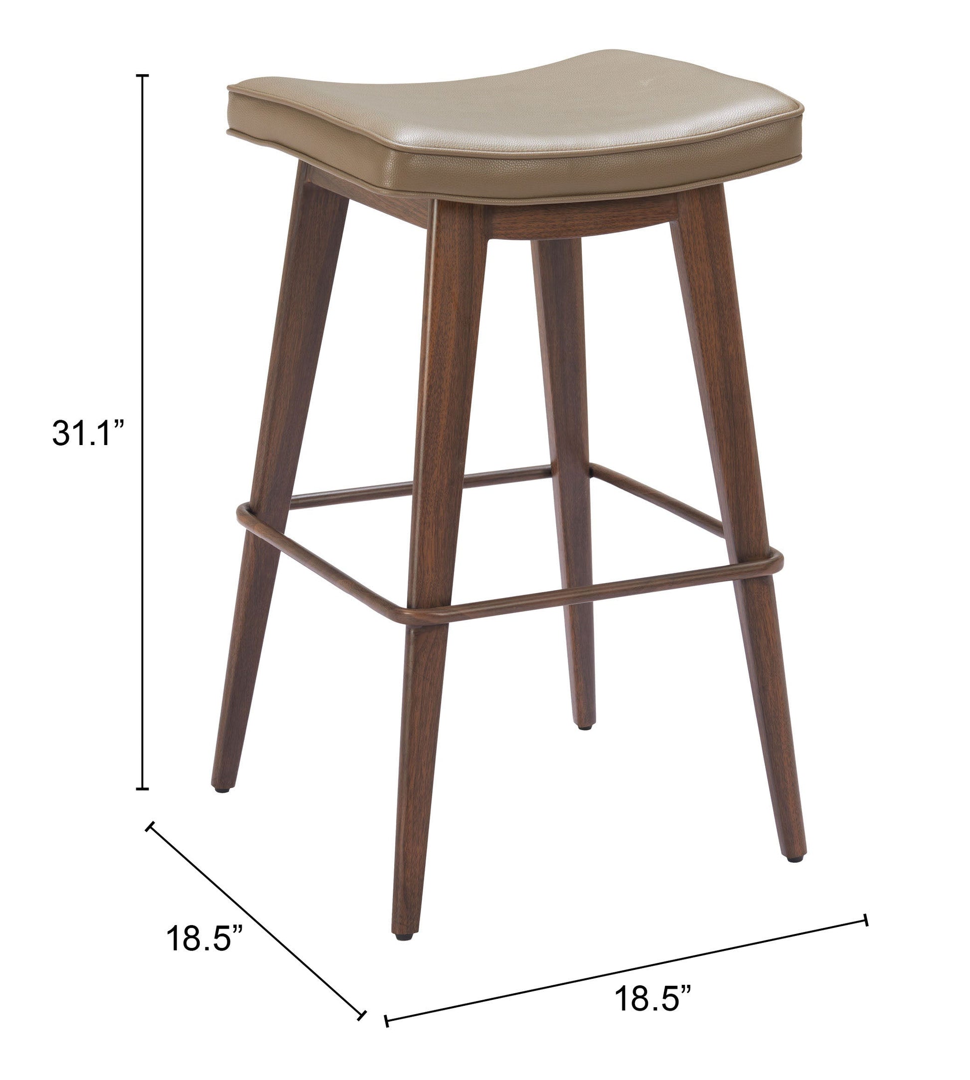 Divat Taupe & Walnut Barstool (Set of 2) - Ornate Home