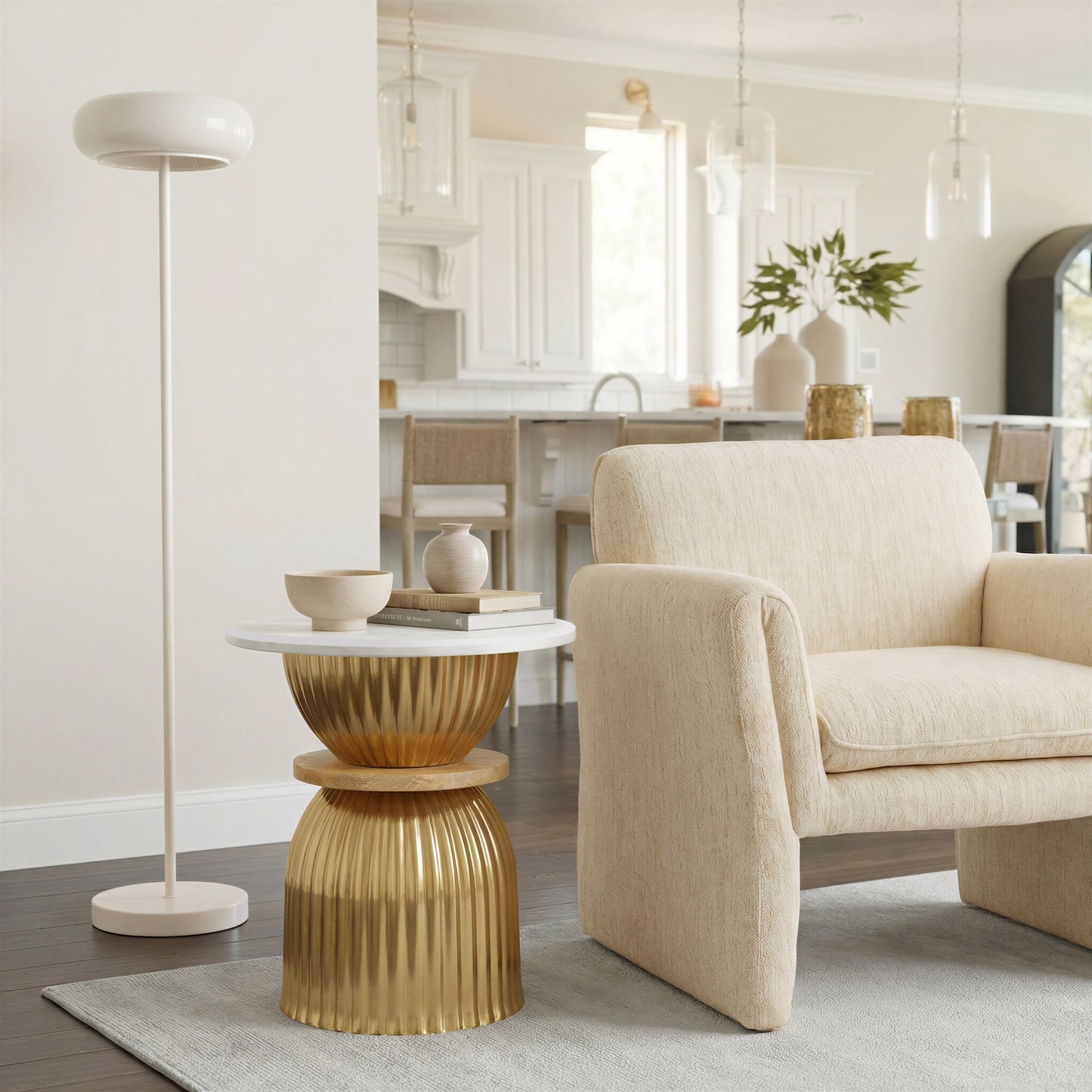 Dobra Oatmeal Beige Accent Chair - Ornate Home