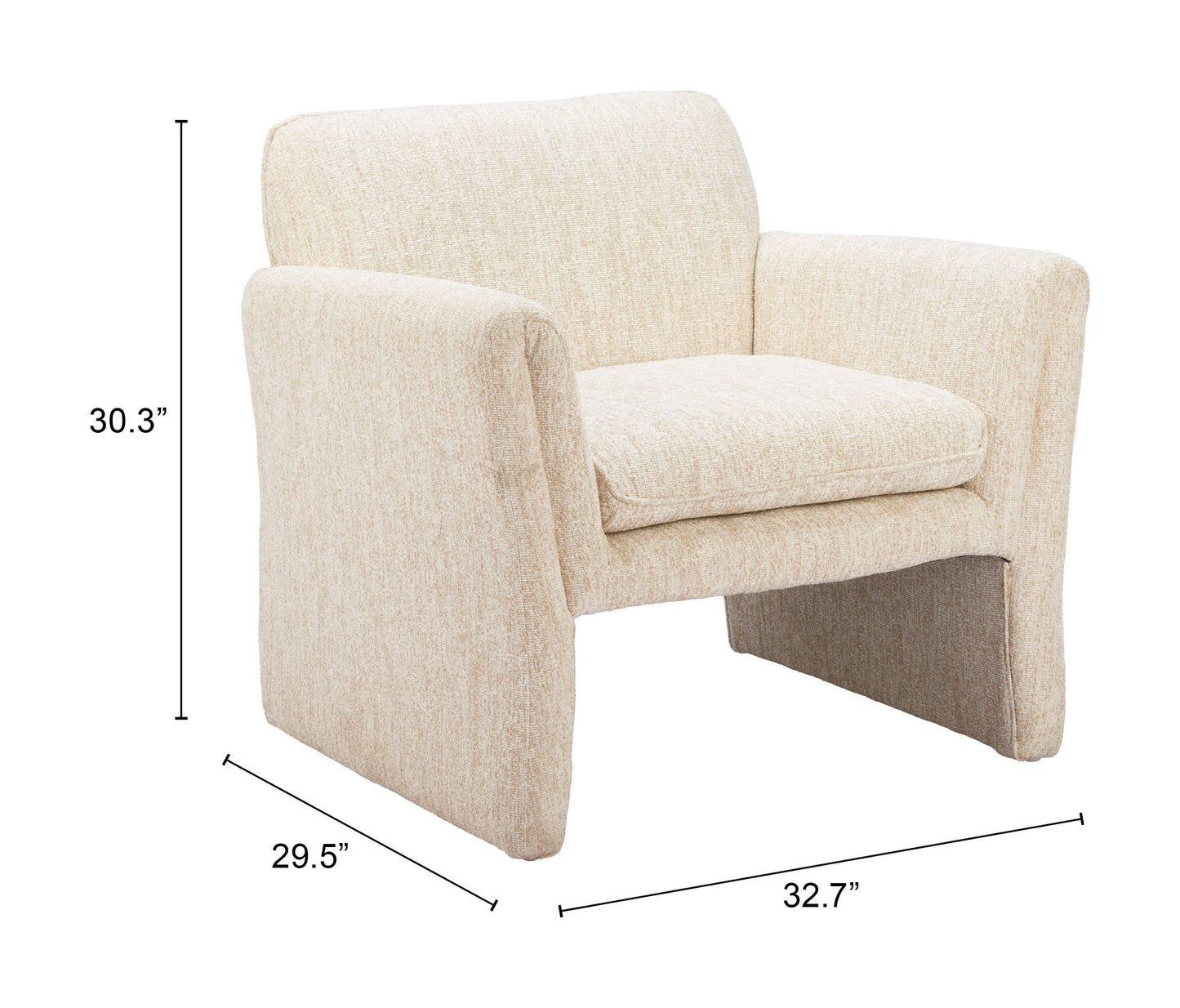 Dobra Oatmeal Beige Accent Chair - Ornate Home