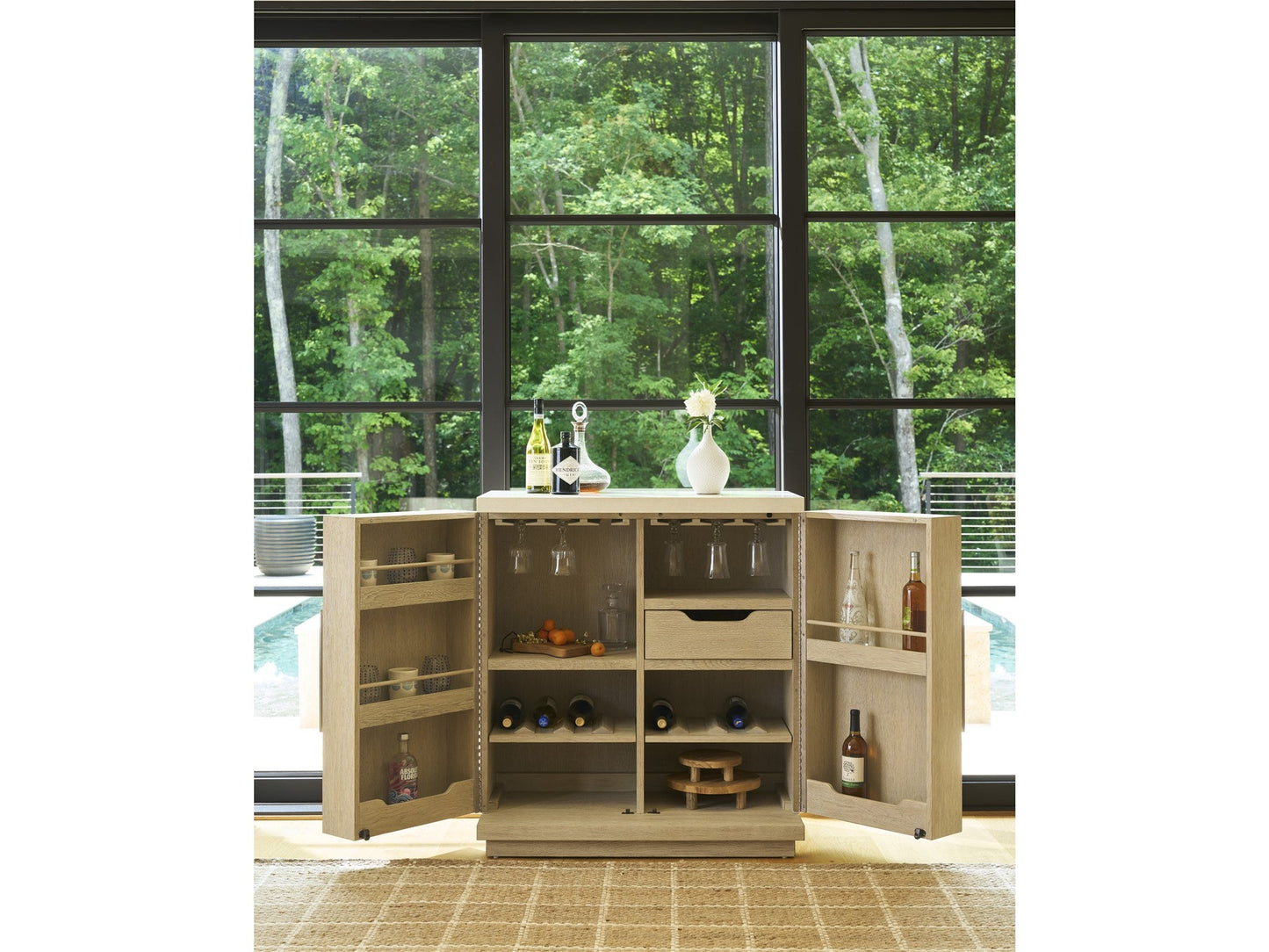 Dockside Natural Oak Bar Cabinet - Ornate Home