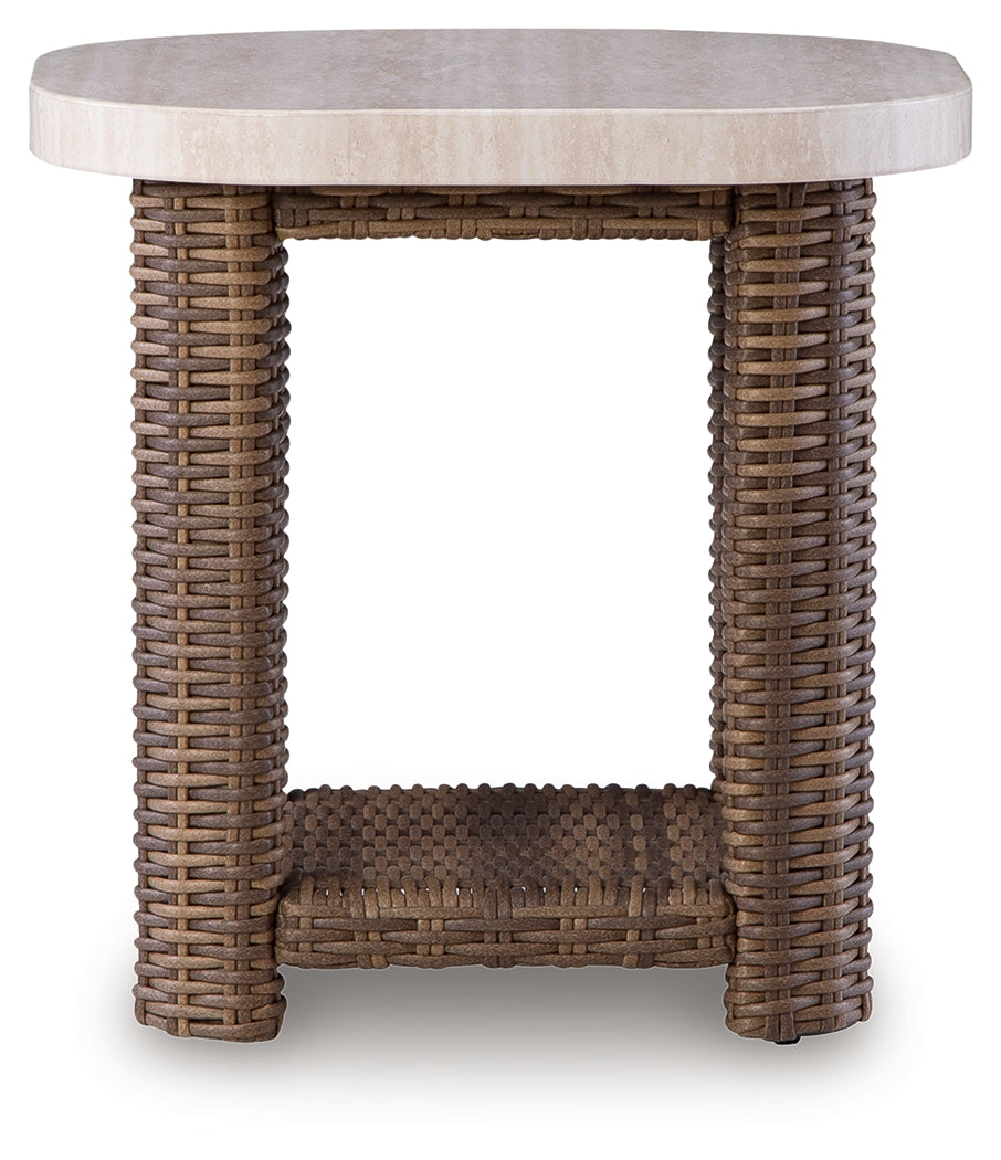 Dolan Creek Beige/Brown Square End Table- Viva Furn