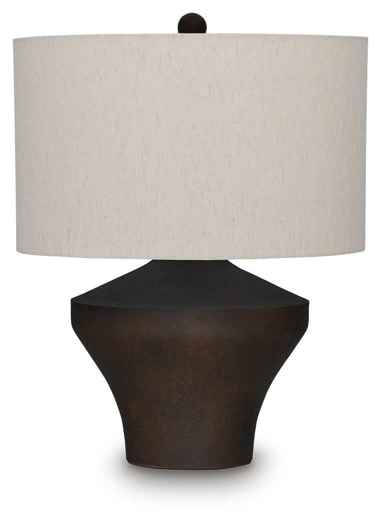 Dolanham Distressed Brown Table Lamp- Viva Furn