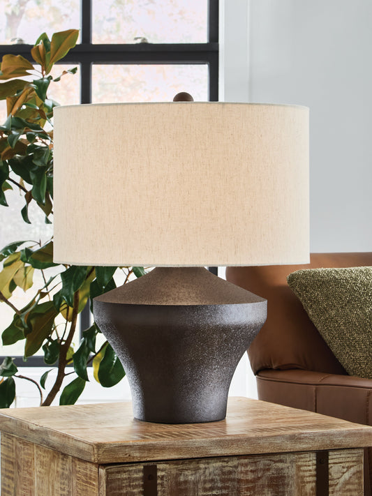 Dolanham Distressed Brown Table Lamp- Viva Furn