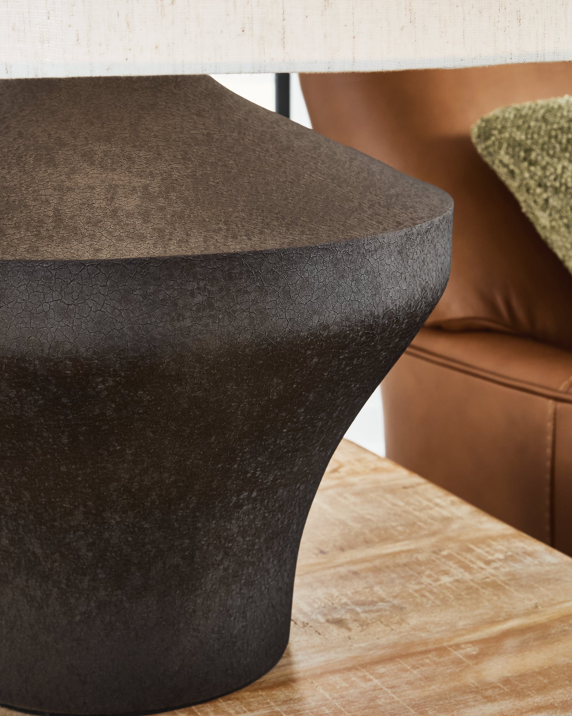 Dolanham Distressed Brown Table Lamp- Viva Furn