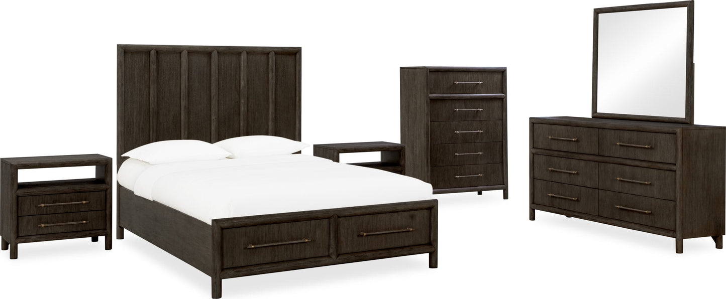 Dorsey Basalt Grey Two Drawer USB - Ornate Home